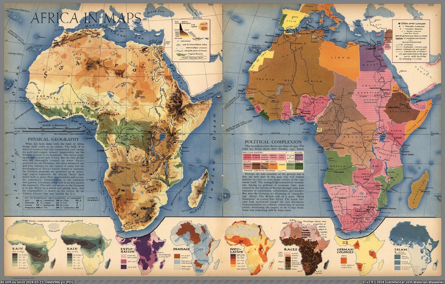 #Africa #Maps #Harrison #Sept #Richard [Mapporn] Africa in Maps, made by Richard Edes Harrison, Sept. 1941 [5089x3214] Pic. (Изображение из альбом My r/MAPS favs))