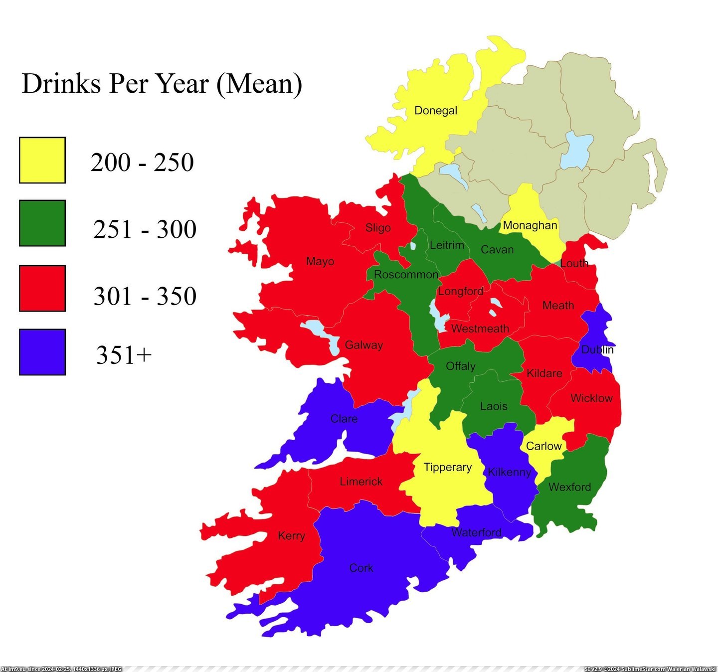 #Volume #County #Drinking #Origin #Alchoholic #Students #Annual #Irish [Mapporn] Annual volume of alchoholic drinking by Irish students, by county of origin. [2,682 x 2,500] Pic. (Image of album My r/MAPS favs))