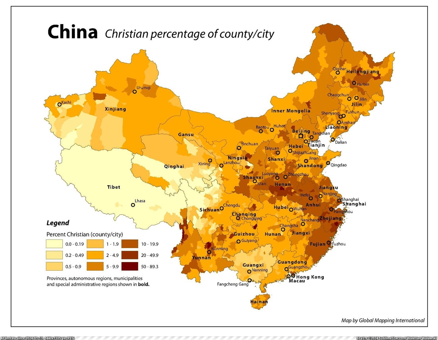 #Years #Chinese #Religion #China [Mapporn] China's Christians: Surveys on religion in China conducted in the years 2006, 2008, 2010 and 2011 by the Chinese Gener Pic. (Image of album My r/MAPS favs))