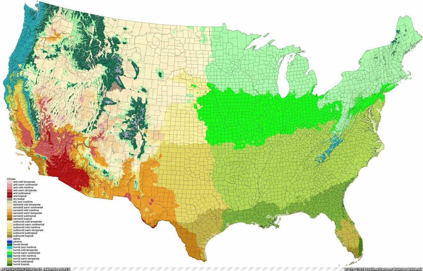 #Zones  #Climate [Mapporn] Climate zones of the lower 48 [5042x3195] Pic. (Image of album My r/MAPS favs))
