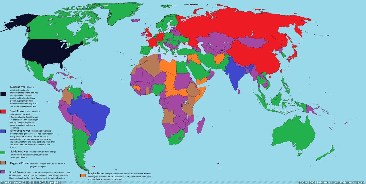 #Countries #4500x2234 #Status #Power [Mapporn] Countries by their Power Status - [4500x2234] Pic. (Bild von album My r/MAPS favs))