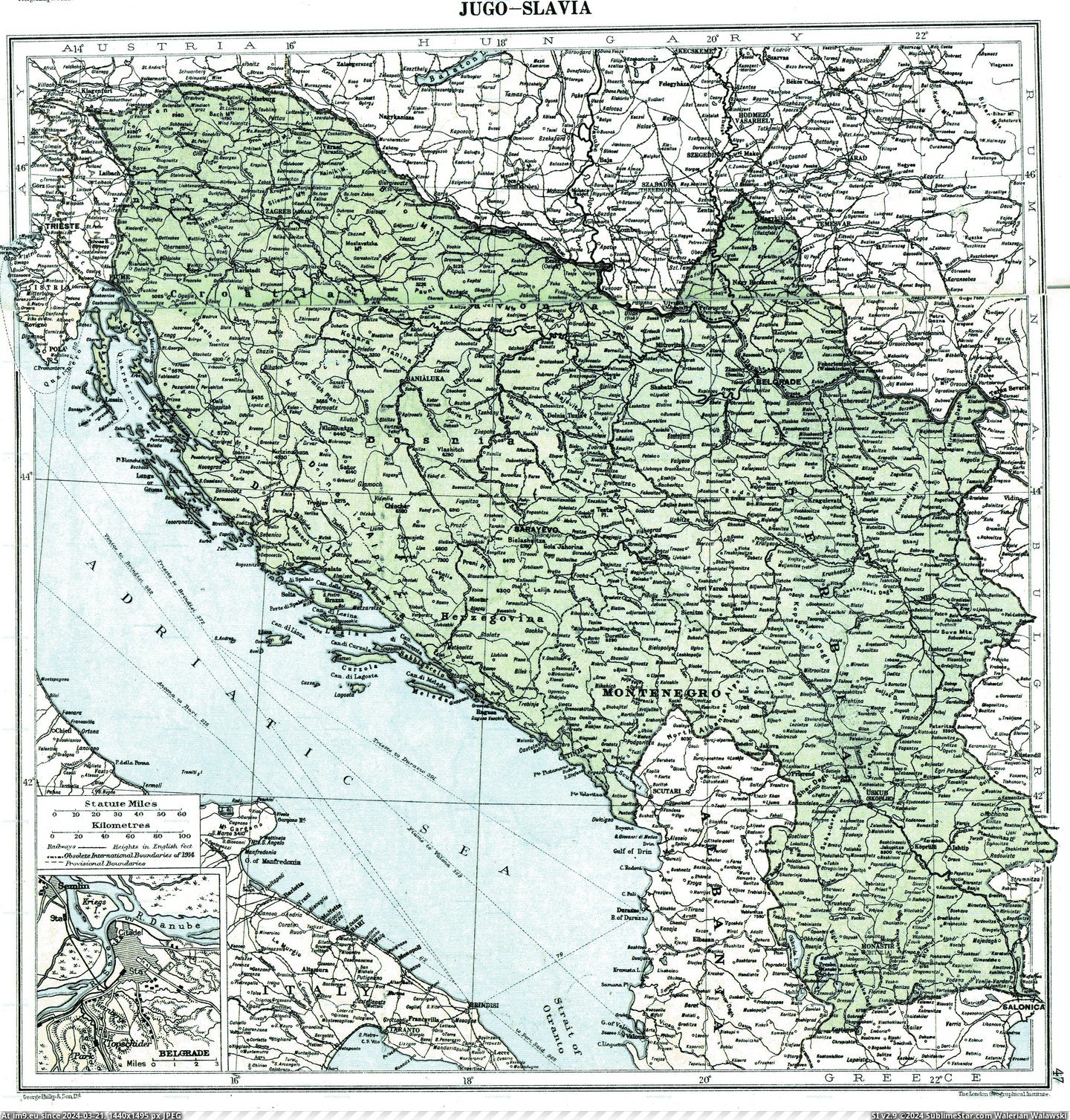 #Map #Kingdom #Yugoslavia #Early [Mapporn] Early map of Kingdom of Serbs, Croats and Slovenes (Yugoslavia) [3286x3424] Pic. (Obraz z album My r/MAPS favs))