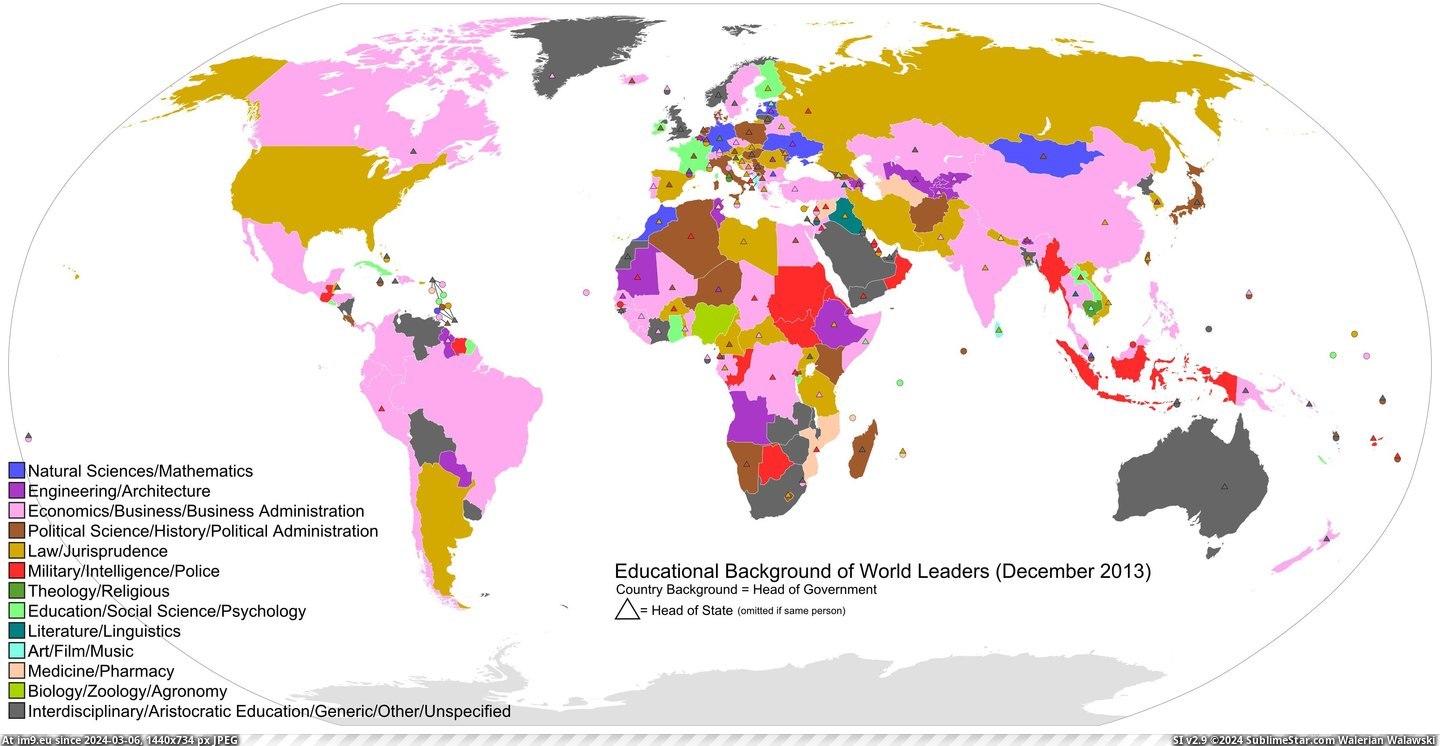 #World #Educational #Leaders [Mapporn] Educational Background of World Leaders (December 2013) [3616x1855] Pic. (Bild von album My r/MAPS favs))