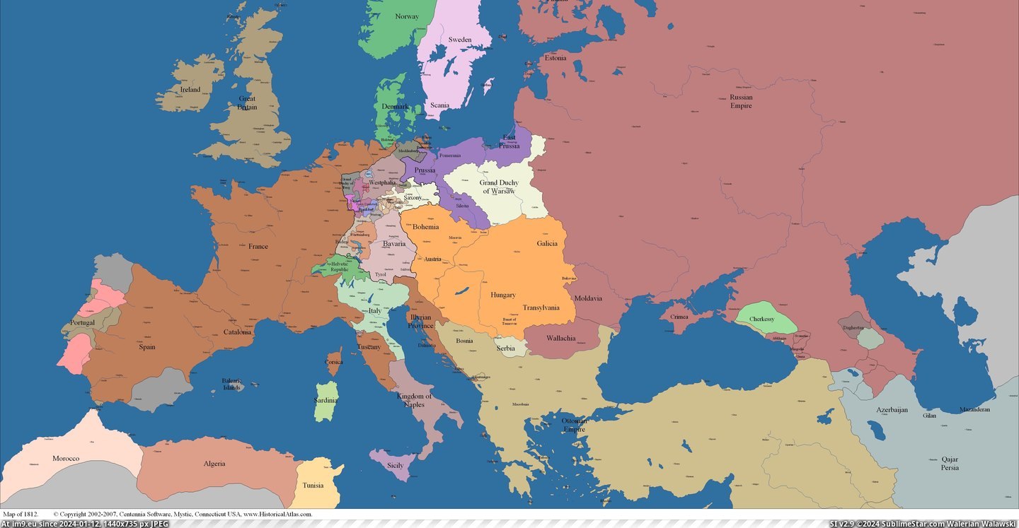 #Europe #Russia #Napoleon #Eve #Invasion [Mapporn] Europe on the eve of Napoleon's invasion of Russia [4956x2540] Pic. (Obraz z album My r/MAPS favs))