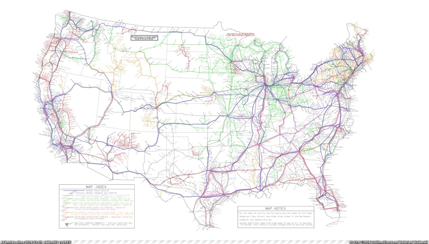 #Bus #Continental #Amtrak #Route [Mapporn] Every Bus and Amtrak Route in the Continental US [5397 x 3036] Pic. (Image of album My r/MAPS favs))