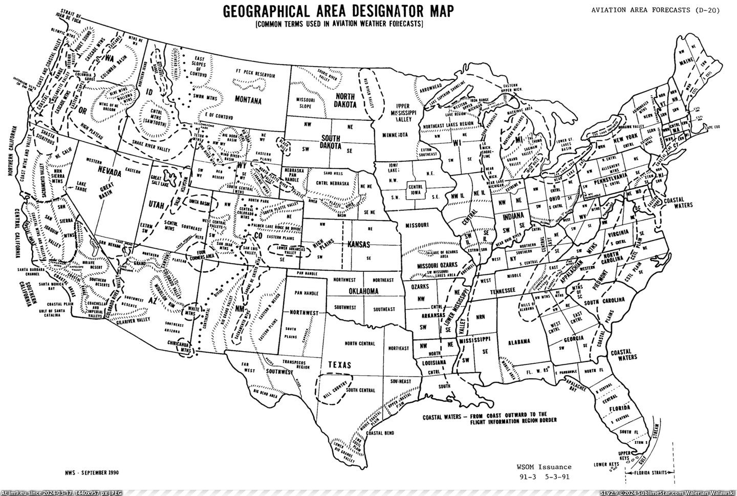 #National #States #United #Labeled #Aviation #Weather #Areas #Geographic [Mapporn] Geographic Areas of the United States labeled with terminology used in aviation weather forecasts, National Weather Se Pic. (Image of album My r/MAPS favs))
