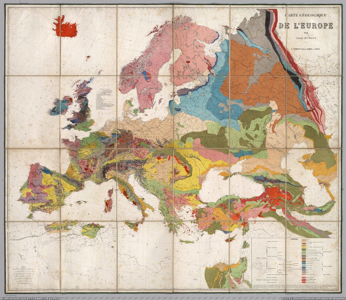 #Map #Europe #Dumont #Andre #Geological [Mapporn] Geological map of Europe, made by Andre Dumont in 1875 [5132x4409] Pic. (Image of album My r/MAPS favs))