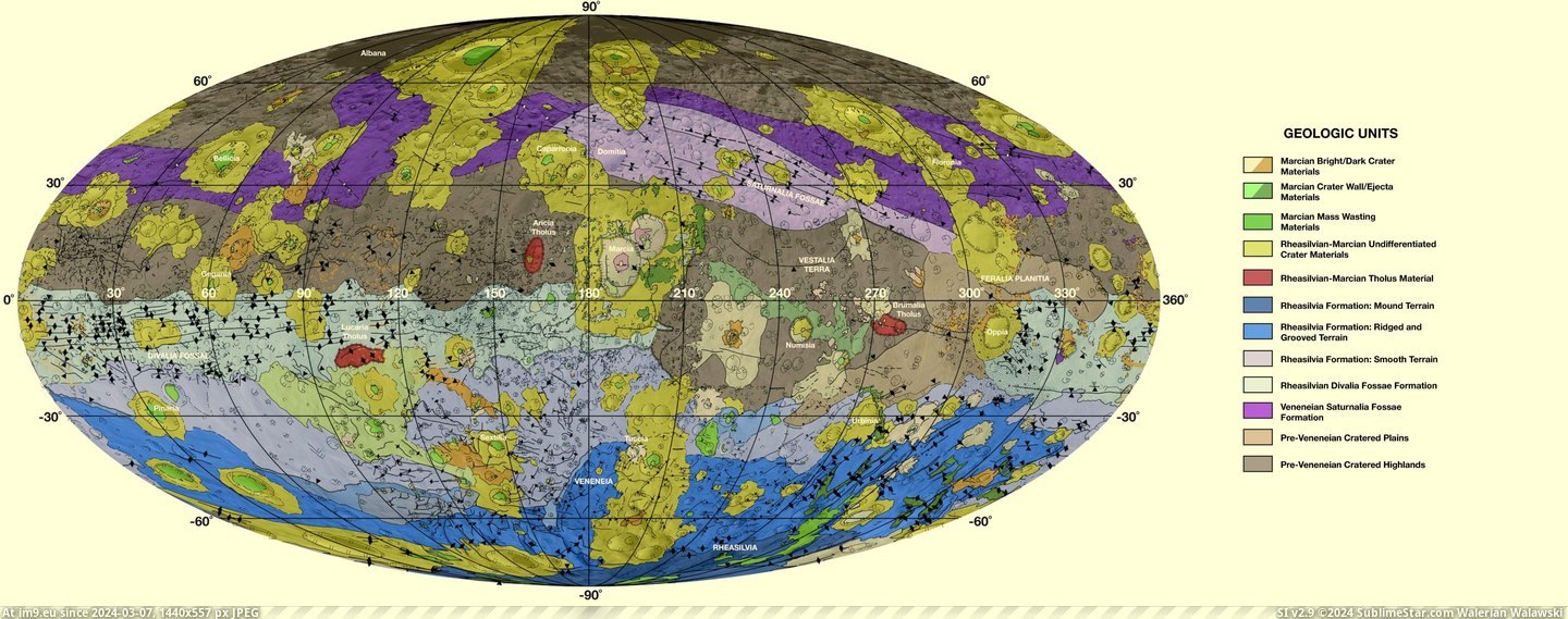 #Map #Dawn #Geologic #Spacecraft #Global #Vesta [Mapporn] Global Geologic Map of Vesta from Dawn Spacecraft [5000 x 1945] Pic. (Image of album My r/MAPS favs))