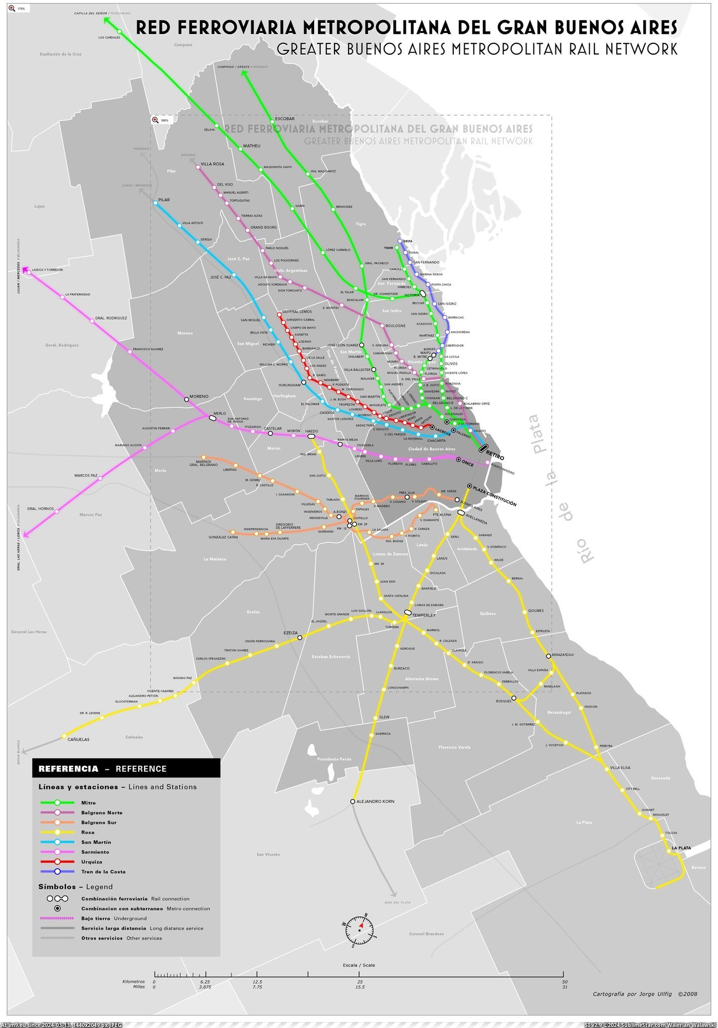 #Metropolitan #Network #Buenos #Aires #Rail #Greater [Mapporn] Greater Buenos Aires Metropolitan Rail Network [2160x3086] Pic. (Изображение из альбом My r/MAPS favs))
