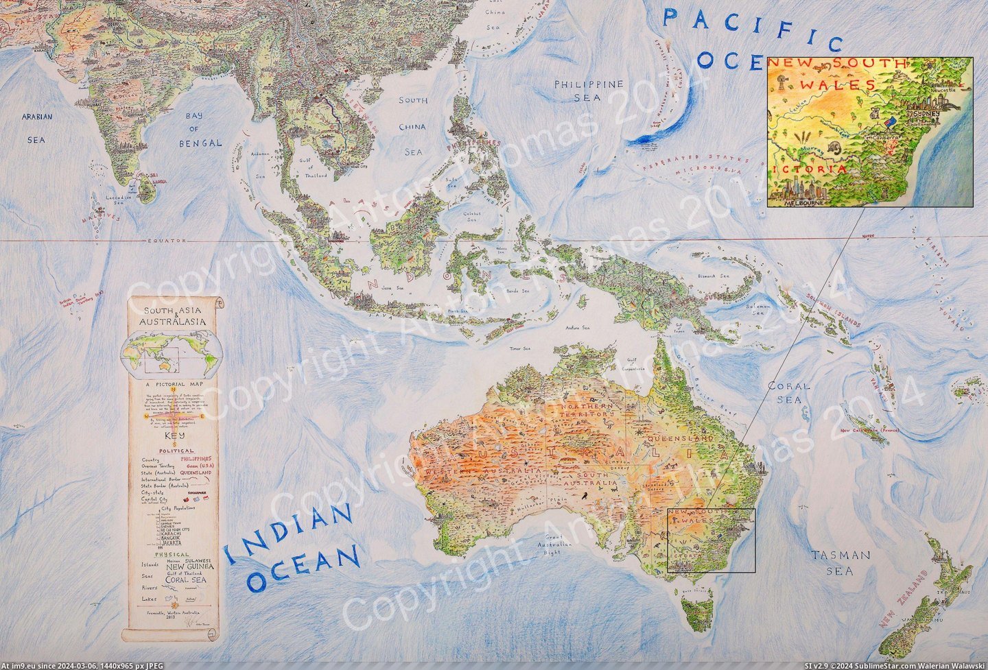 #Show #Map #Hand #Victoria #Asia #Drawn #Nsw #South #Australia #Detail [Mapporn] Hand-drawn pictorial map of Australia-NZ-South Asia (with inset of Victoria-NSW to show detail).  [2880 × 1942] Pic. (Image of album My r/MAPS favs))