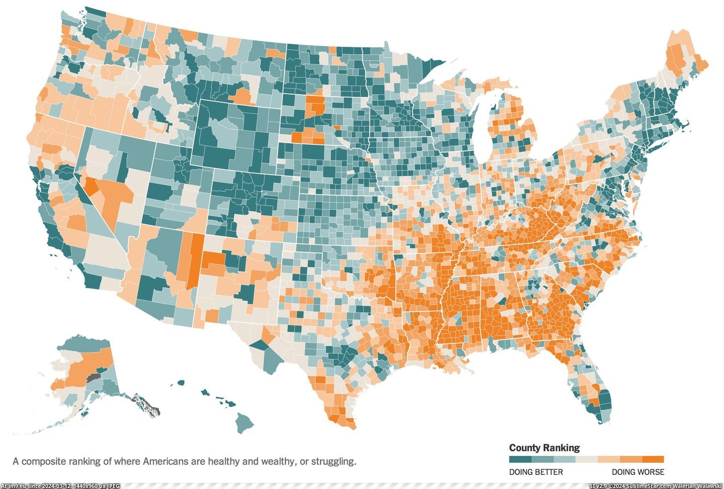 #Live #Hardest #Places [Mapporn] Hardest places to live in the U.S. [2144×1442] Pic. (Bild von album My r/MAPS favs))