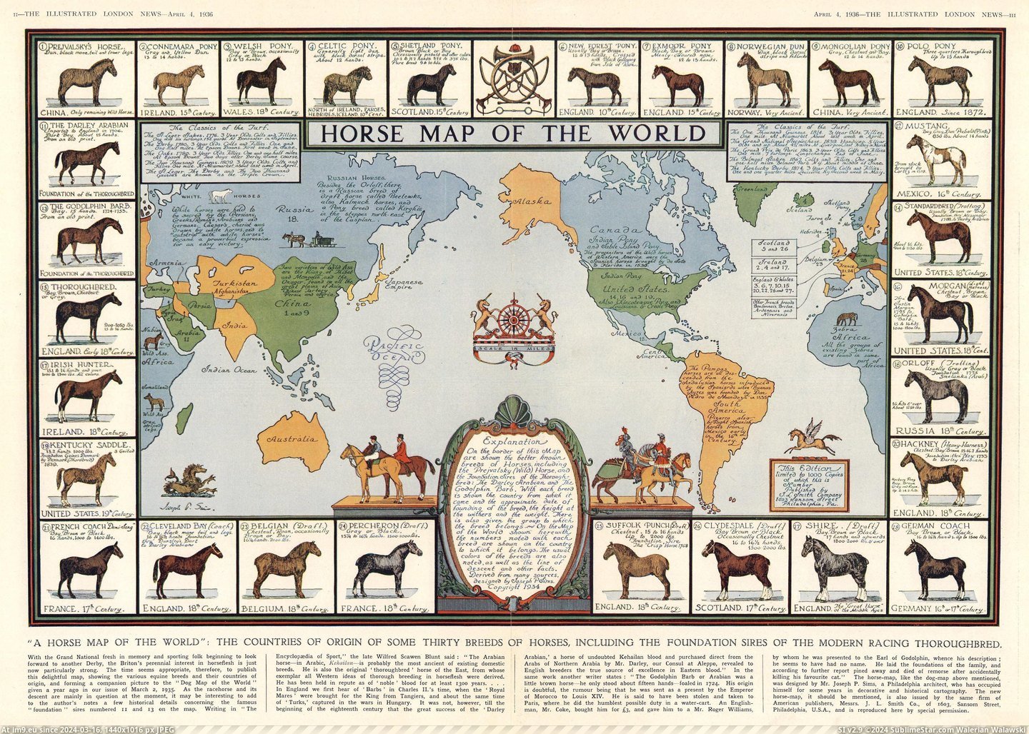 #World #Map #Countries #Origin #Foundation #Breeds #Horse #Including #Horses [Mapporn] Horse Map of the World: The countries of origin of some thirty breeds of horses, including the foundation sires of the Pic. (Obraz z album My r/MAPS favs))