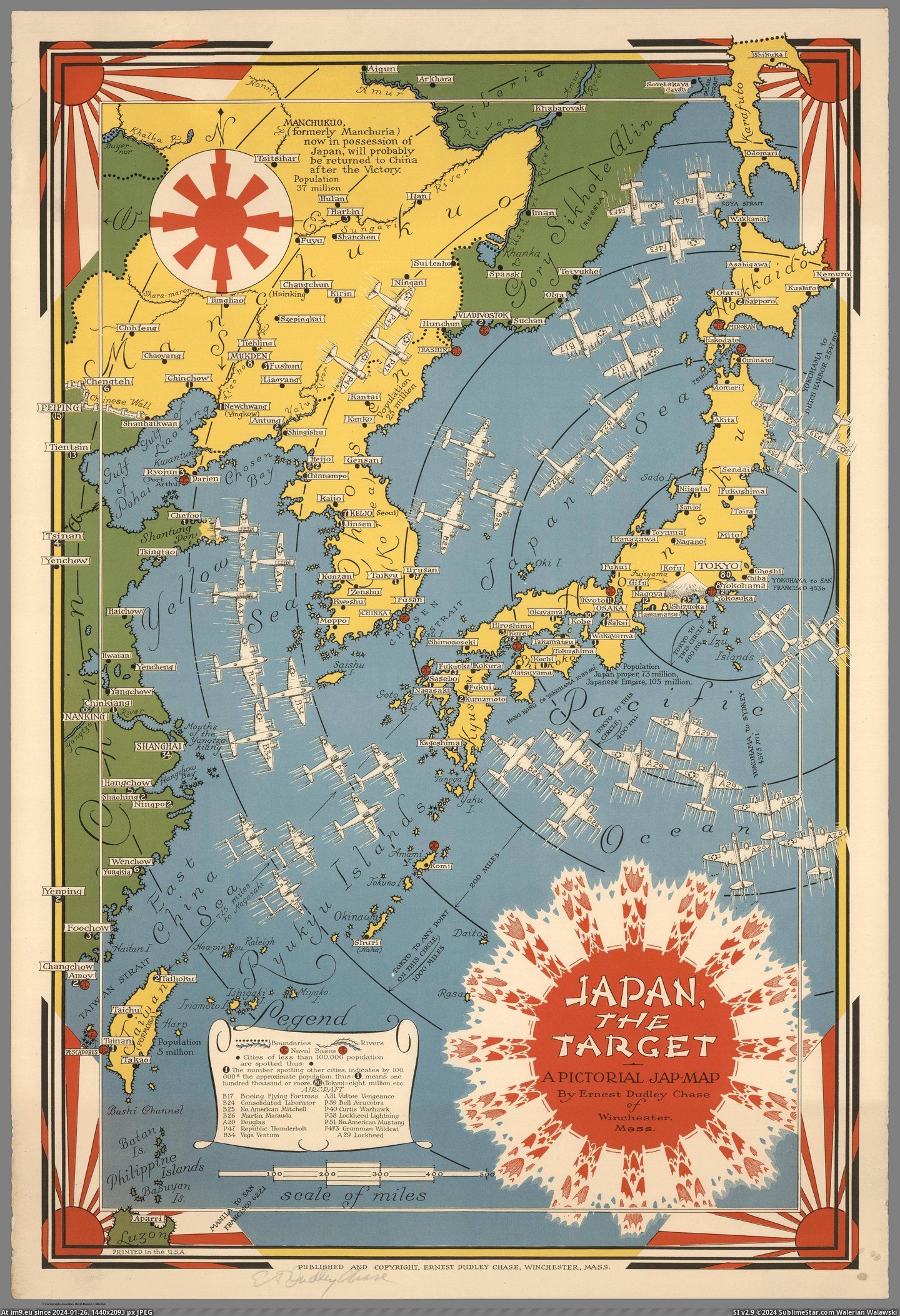 #Map #Japan #Ernest #Pictorial #Dudley #Chase #Target [Mapporn] Japan the Target, a pictorial map made by Ernest Dudley Chase, 1942 [4003x5830] Pic. (Bild von album My r/MAPS favs))