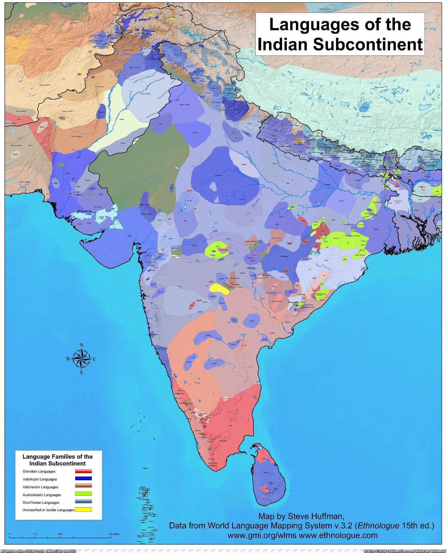 #Indian #Subcontinent #Languages [Mapporn] Languages of the Indian subcontinent [3600x4400] Pic. (Obraz z album My r/MAPS favs))