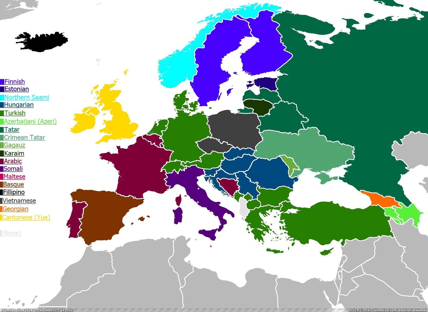 #Non #European #Language #2100x1525 #Indo #Country #Largest [Mapporn] Largest non-Indo-European language in each European country [OC] [2100x1525] Pic. (Obraz z album My r/MAPS favs))