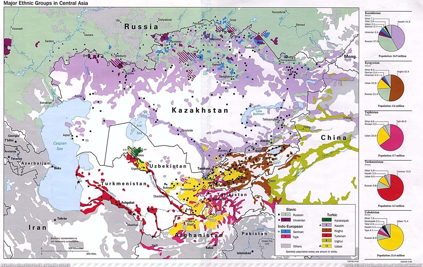 #Major #Asia #Groups #Central #Ethnic [Mapporn] Major Ethnic Groups in Central Asia [2392x1504] Pic. (Bild von album My r/MAPS favs))