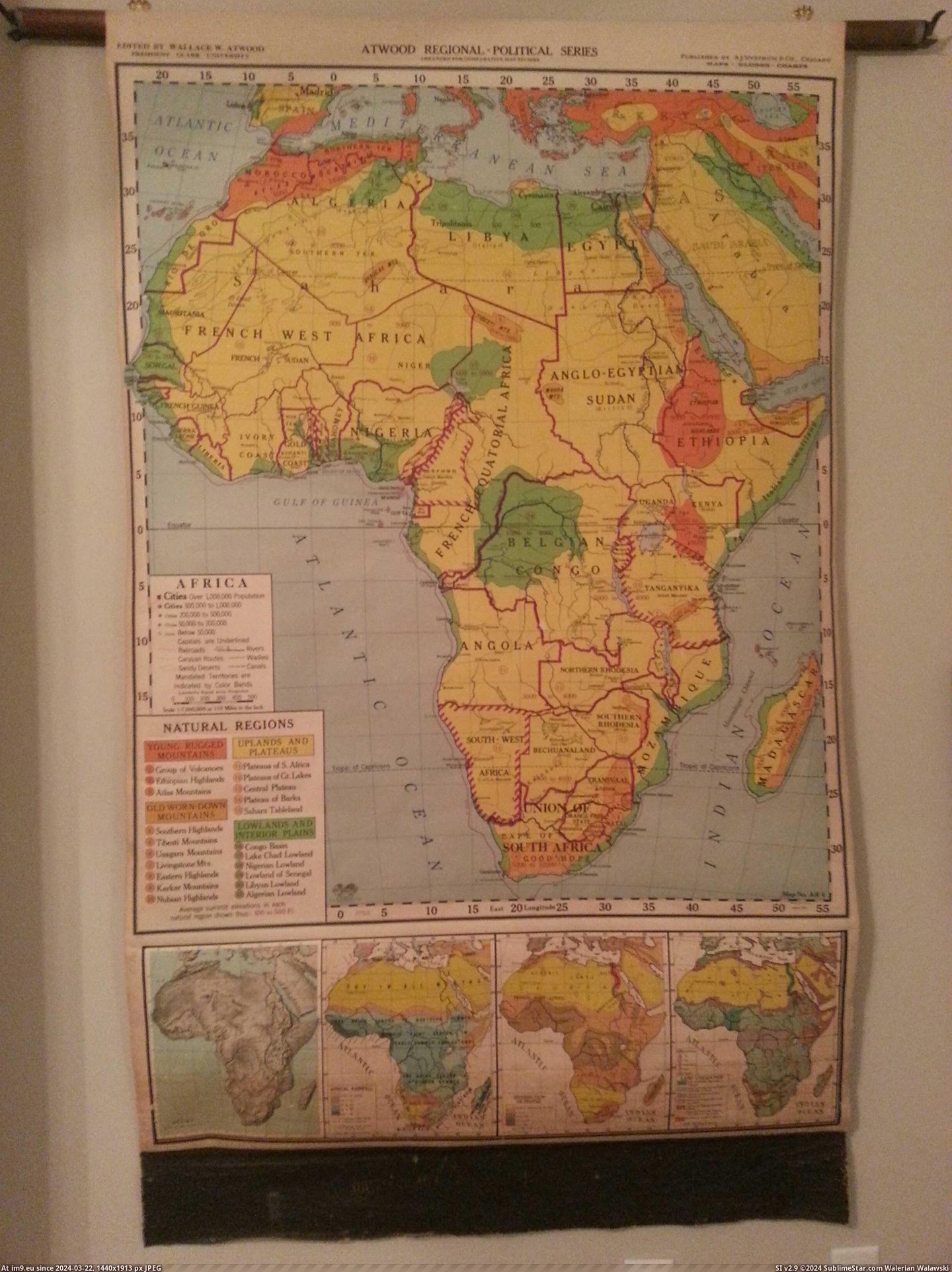 #Map #Series #Africa #Political #Regional #Edition #2448x3264 #Mic [Mapporn] Map of Africa, Edition 1945. Atwood Regional - Political Series [MIC][2448x3264] Pic. (Image of album My r/MAPS favs))