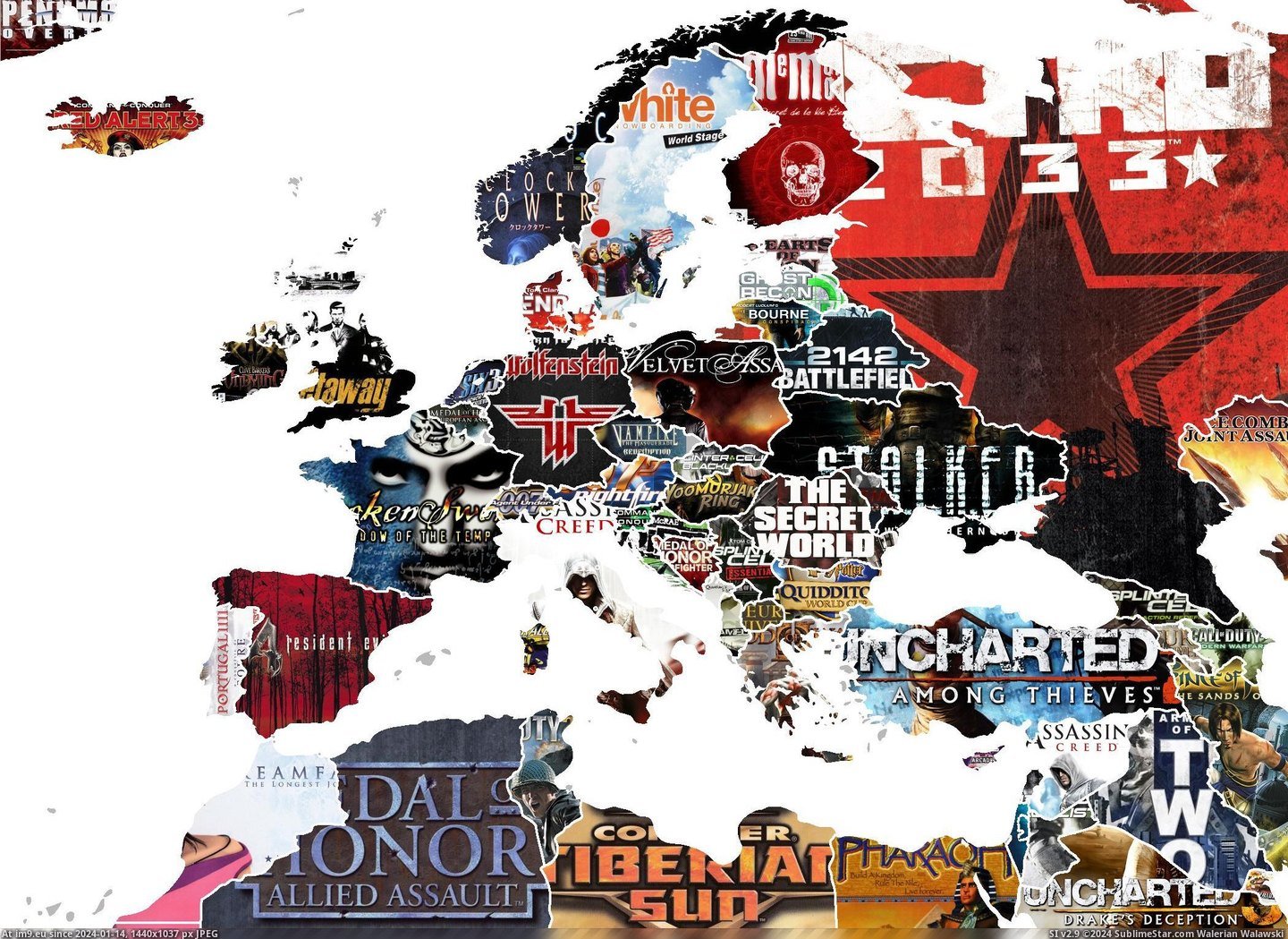#Video #Map #Europe #Areas #Surrounding #2100x1525 #Showing #Games #Country [Mapporn] Map of Europe and surrounding areas showing video games set in each country. [2100x1525][OC] Pic. (Image of album My r/MAPS favs))