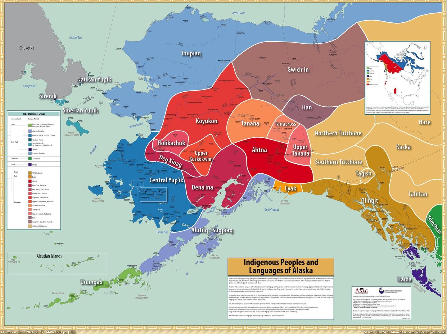 #Map #Languages #Native #Alaska [Mapporn] Map of native languages in Alaska [2998x2225] Pic. (Image of album My r/MAPS favs))