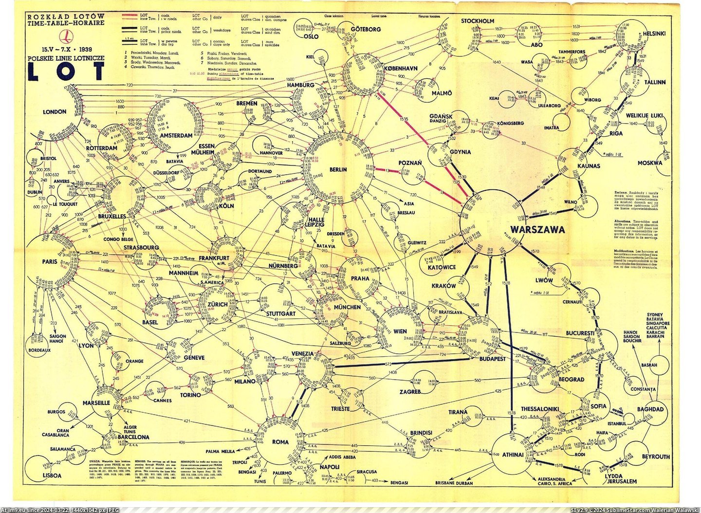 #World #Map #Months #Routes #Airlines #Lot #Polish #War [Mapporn] Map of routes of LOT Polish Airlines in last months before World War II [3662x2667] Pic. (Bild von album My r/MAPS favs))
