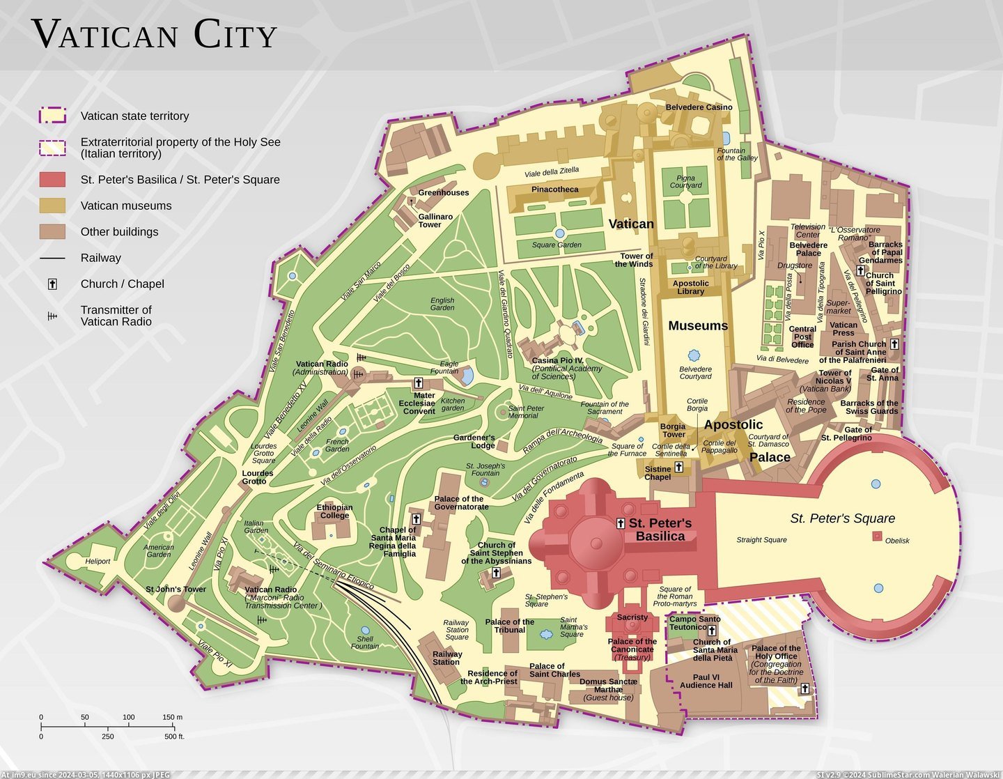 #Map #Vatican #City [Mapporn] Map of Vatican City [2,888×2,230] Pic. (Obraz z album My r/MAPS favs))