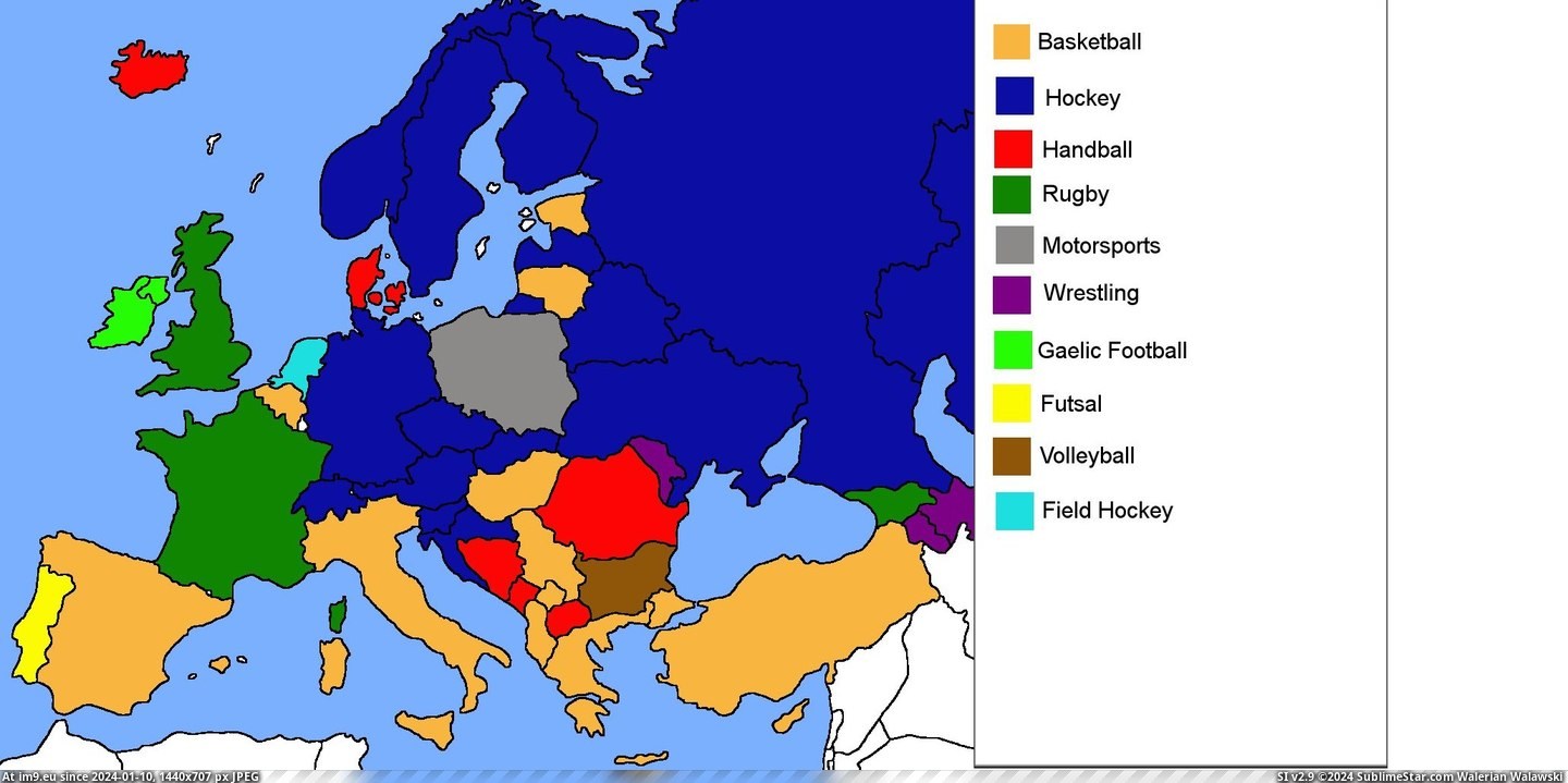 #European #Country #Exist #Sport #Popular #Soccer [Mapporn]  Most popular sport by European country (if soccer didn't exist) [2061x1024] Pic. (Obraz z album My r/MAPS favs))