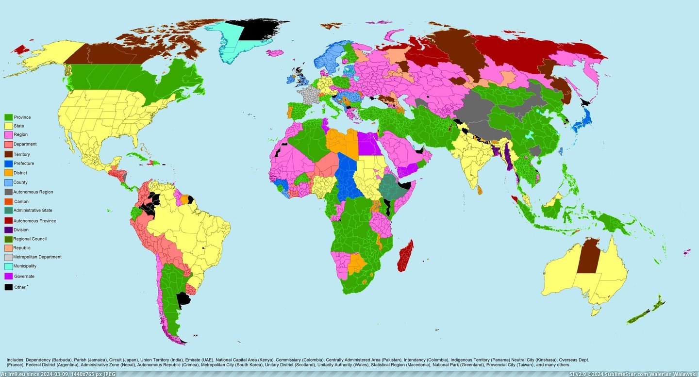#World #National #Political #Divisions #Sub #Names [Mapporn] Names of Sub-National Political Divisions Around the World [3840x2052][OC] Pic. (Image of album My r/MAPS favs))