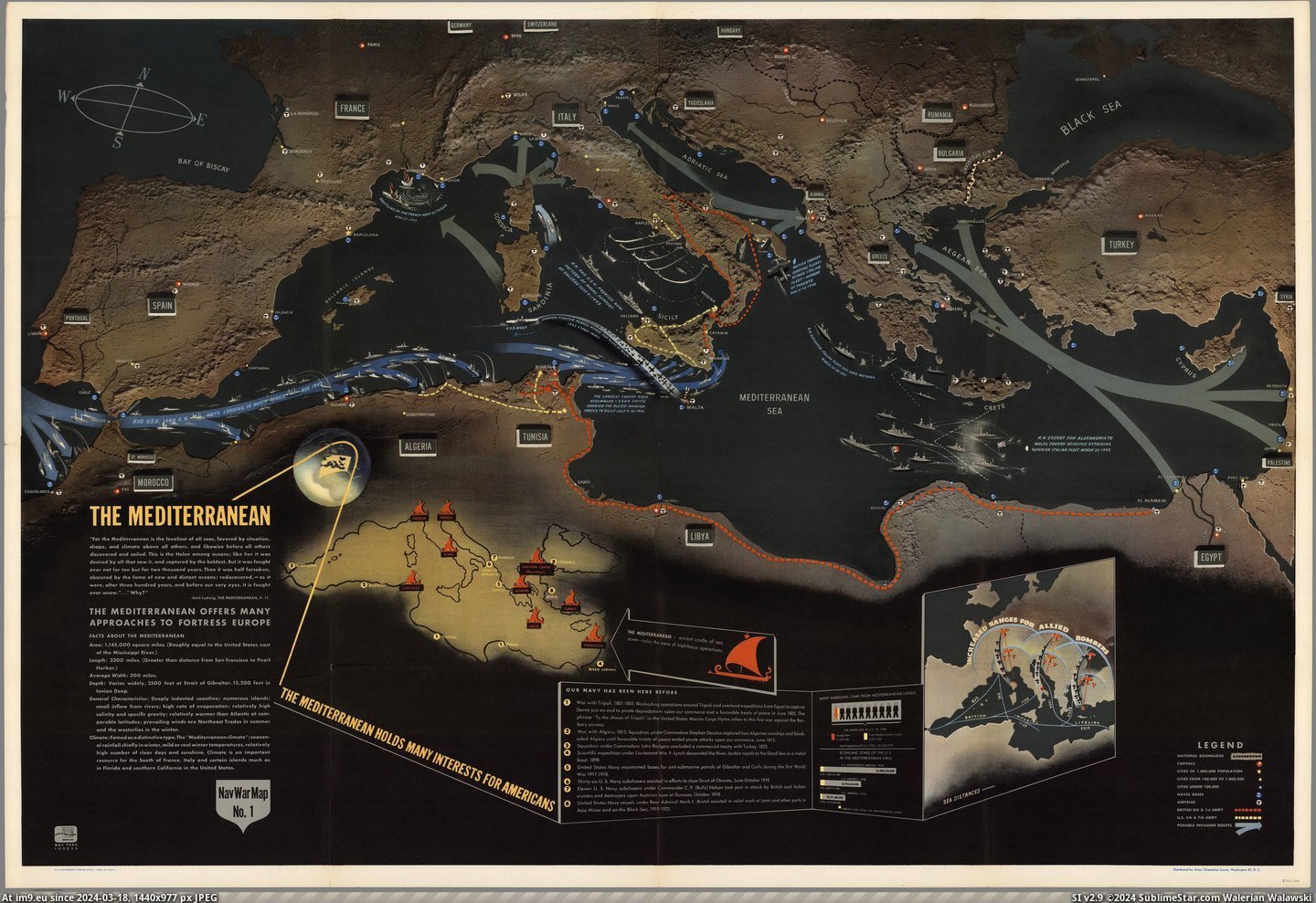 #Map #South #War #Division #Mediterranean #Educational #China #Services #Navy [Mapporn] Navy war map No.1: the Mediterranean. Made by the US Navy Educational Services Division in 1944 (Map No.2: South China Pic. (Obraz z album My r/MAPS favs))