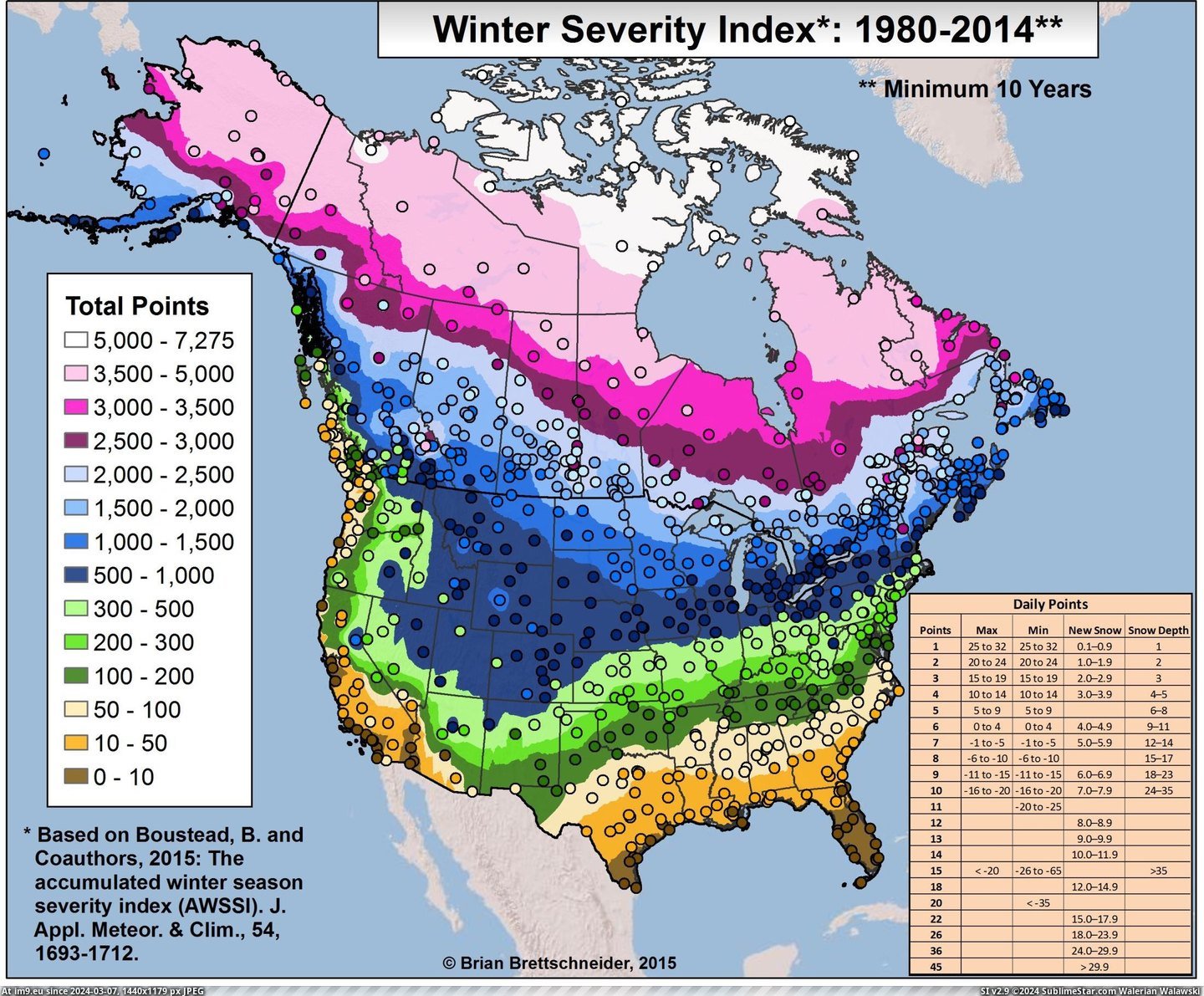 #North #America #Winter [Mapporn] North America Winter Severity [2200x1813] Pic. (Image of album My r/MAPS favs))