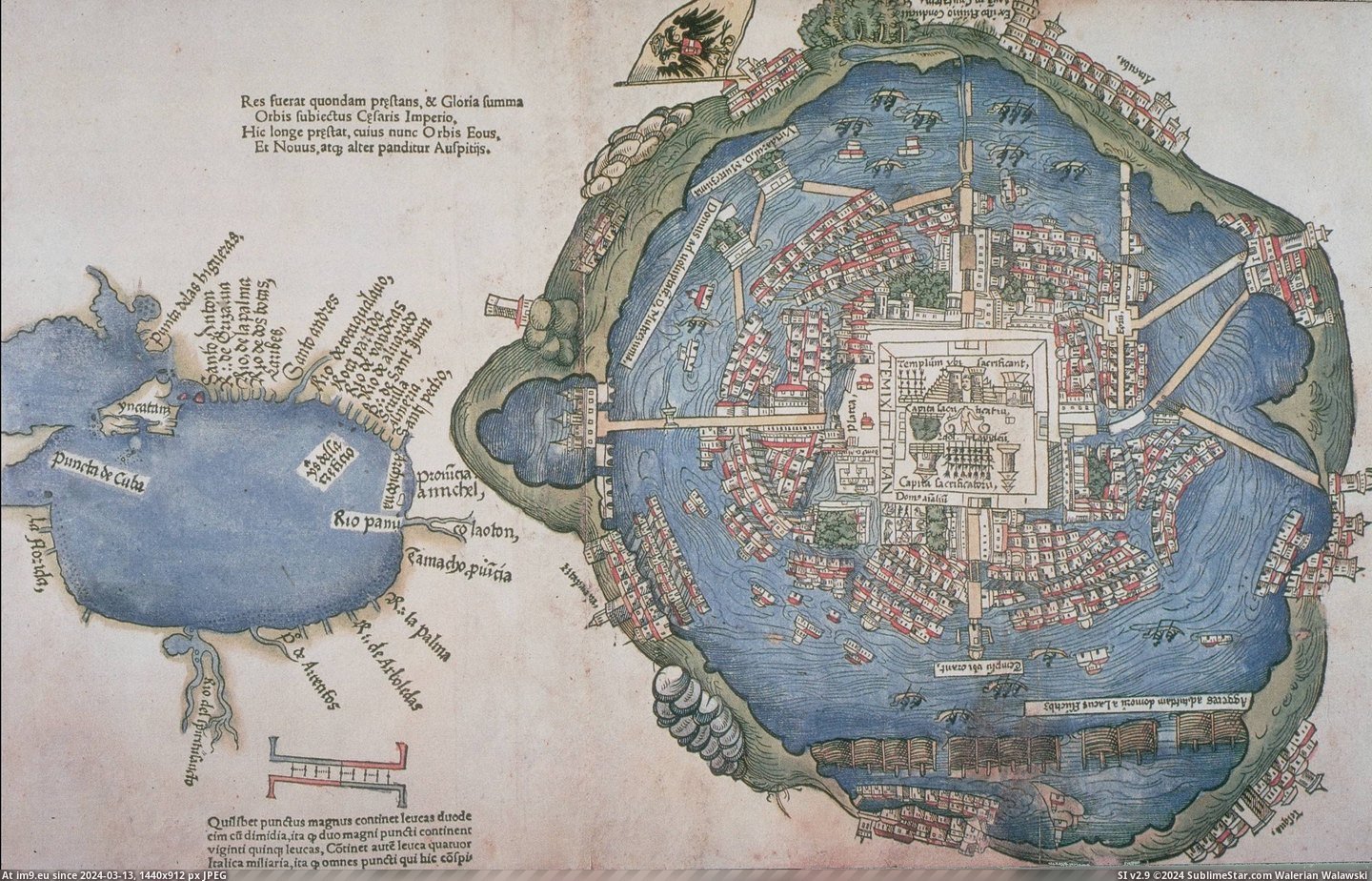 #Map  #Nuremberg [Mapporn] Nuremberg Map of Tenochtitlan, 1524. [3,029x1,931] Pic. (Obraz z album My r/MAPS favs))