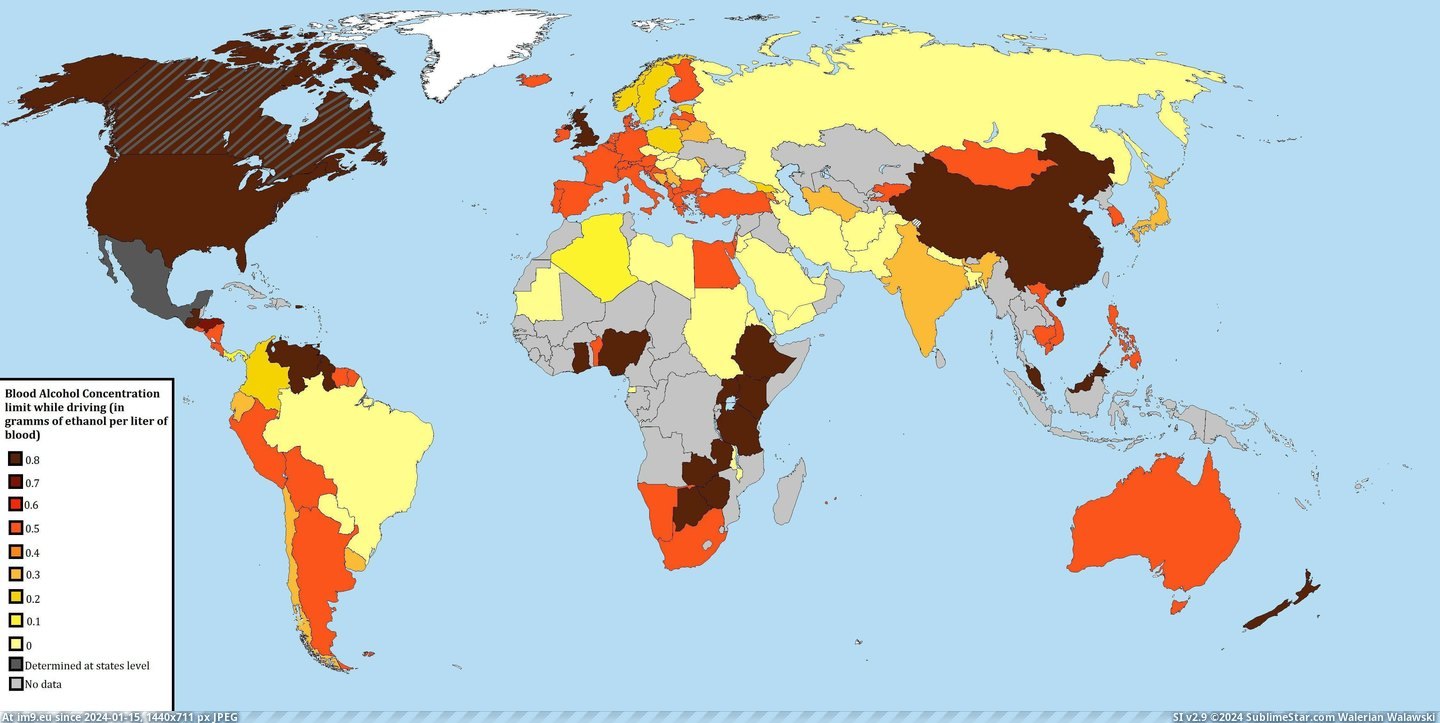 #Driving #Blood #Alcohol #Limit #Concentration #Worldwide #4500x2234 [Mapporn] [oc] Blood Alcohol Concentration limit while driving worldwide. [4500x2234] Pic. (Image of album My r/MAPS favs))