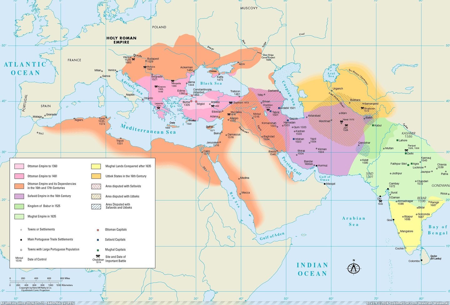 #Ottoman #Empires #Uzbek #Mughal #Safavid [Mapporn] Ottoman, Safavid, Mughal, and Uzbek empires [2288 x 1547] Pic. (Image of album My r/MAPS favs))