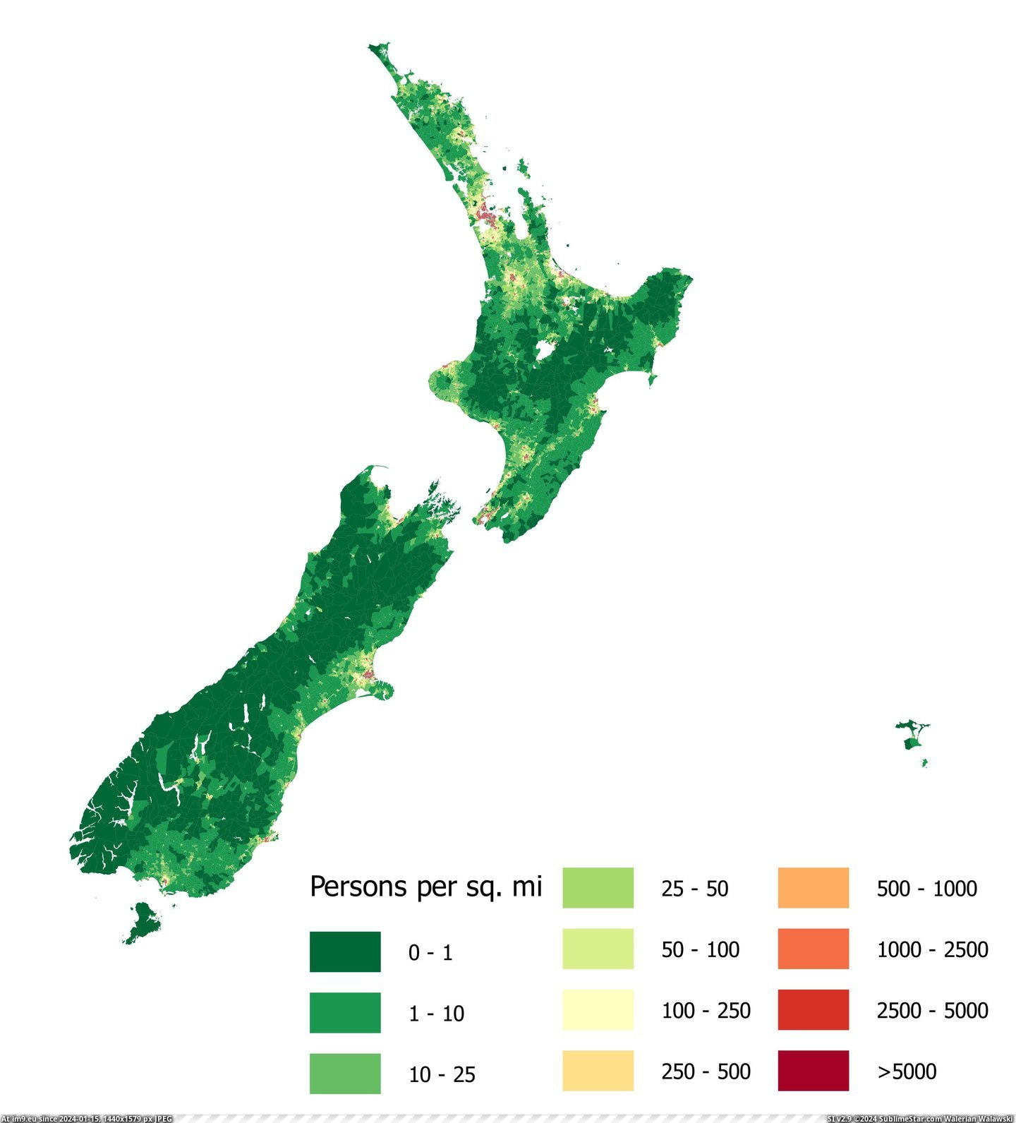 #Population #Zealand #Mesh #Density #Census [Mapporn] Population Density of New Zealand by Census Mesh Block  [3937x4330] Pic. (Image of album My r/MAPS favs))