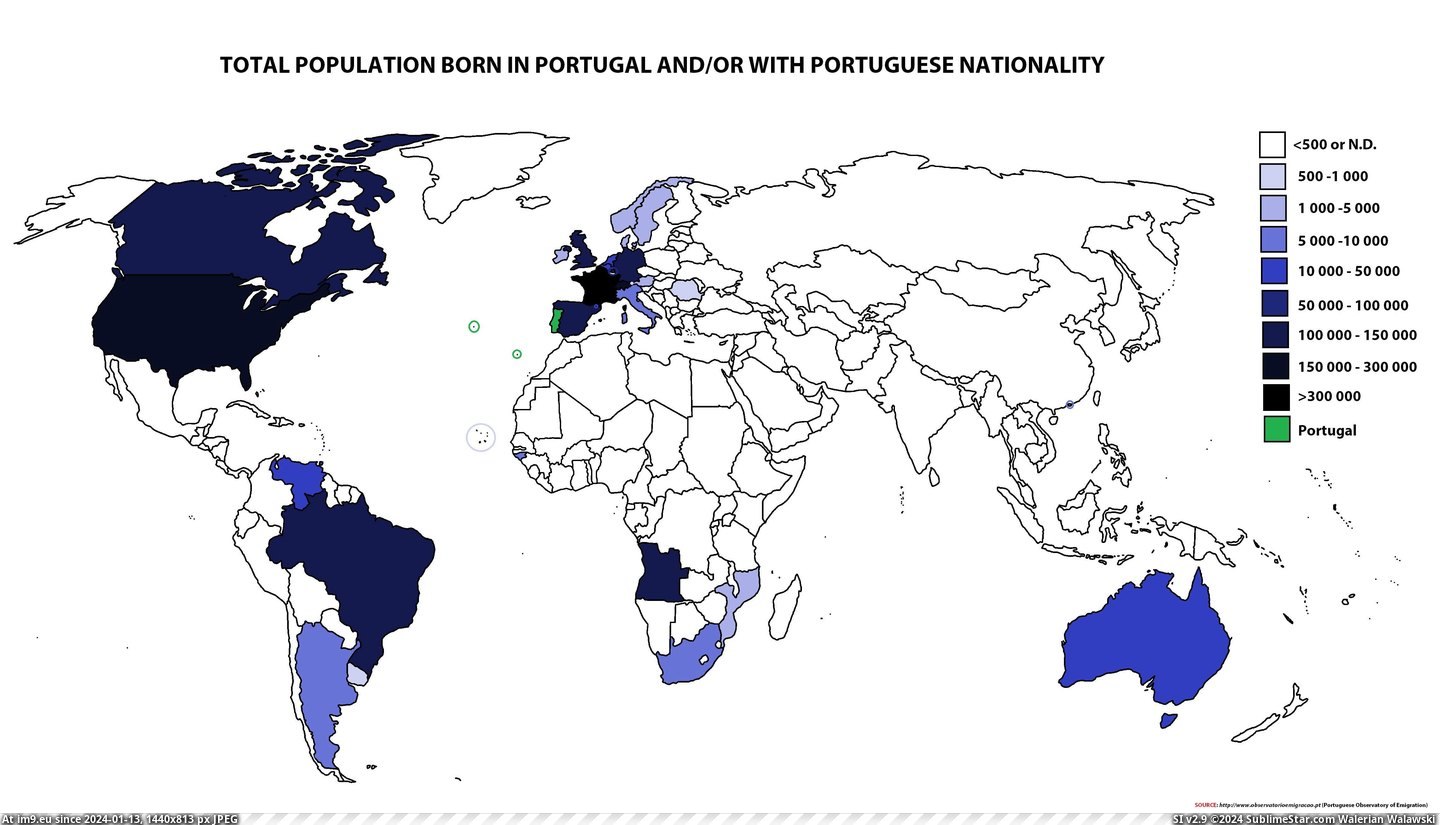 #Portuguese  [Mapporn] Portuguese Diaspora [4568x2592] Pic. (Bild von album My r/MAPS favs))