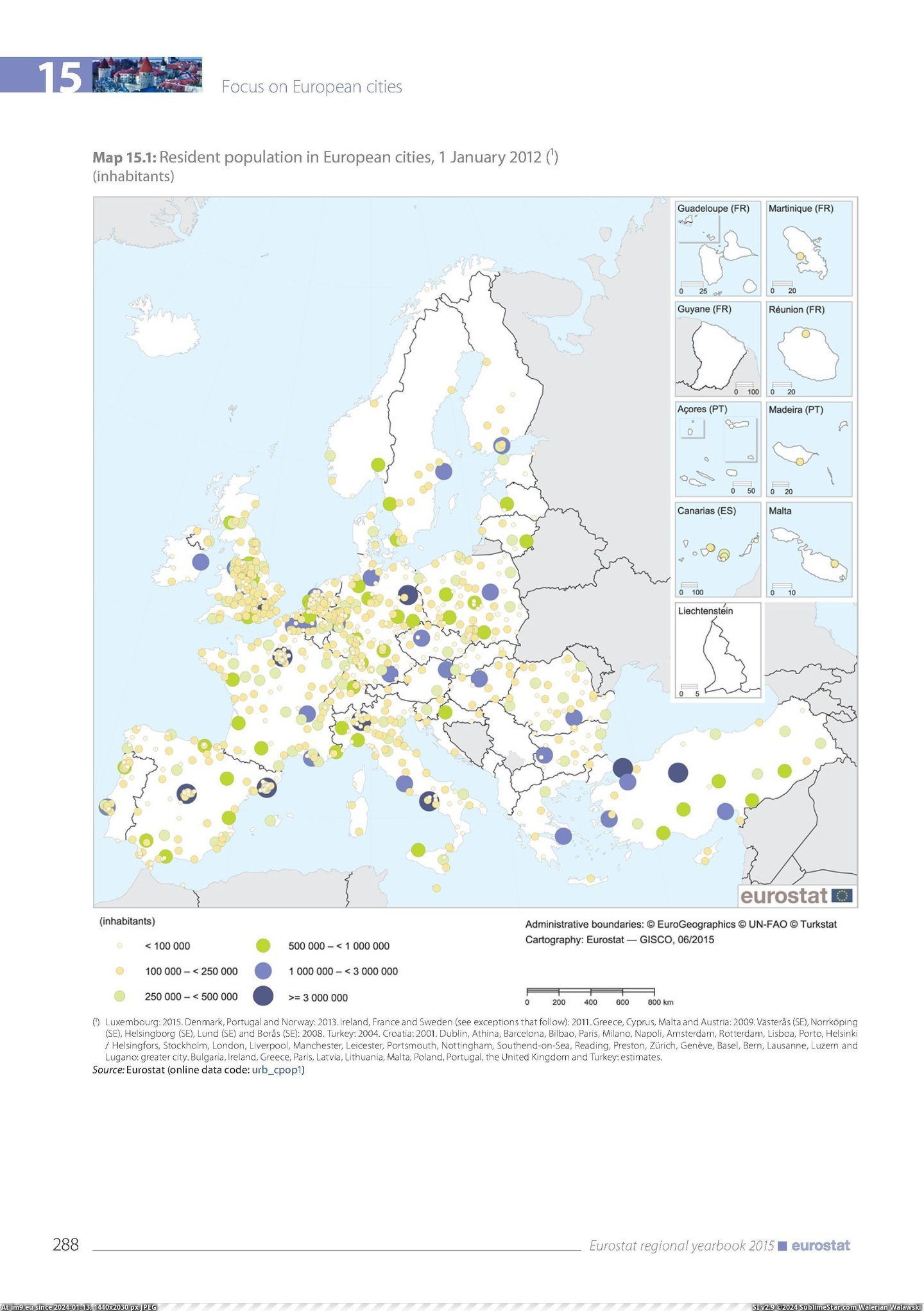 #European #Cities #Resident #Population [Mapporn] Resident population in European cities, 1 January 2012 [2480x3508] Pic. (Image of album My r/MAPS favs))