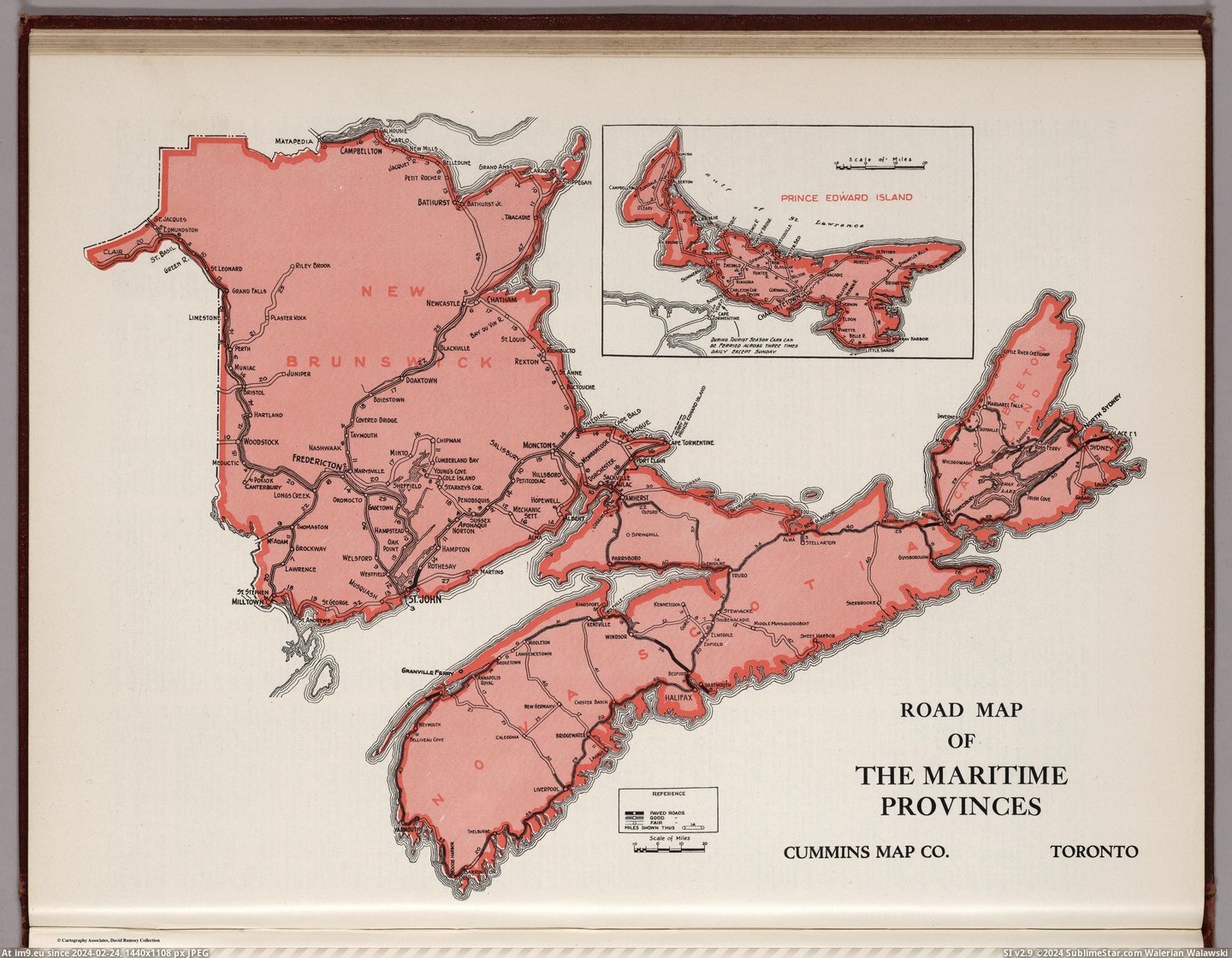 #Map #Road #Provinces #Maritime #Canadian #Circa [Mapporn] Road map of the Canadian Maritime Provinces, circa 1925 [3884x2615] Pic. (Bild von album My r/MAPS favs))