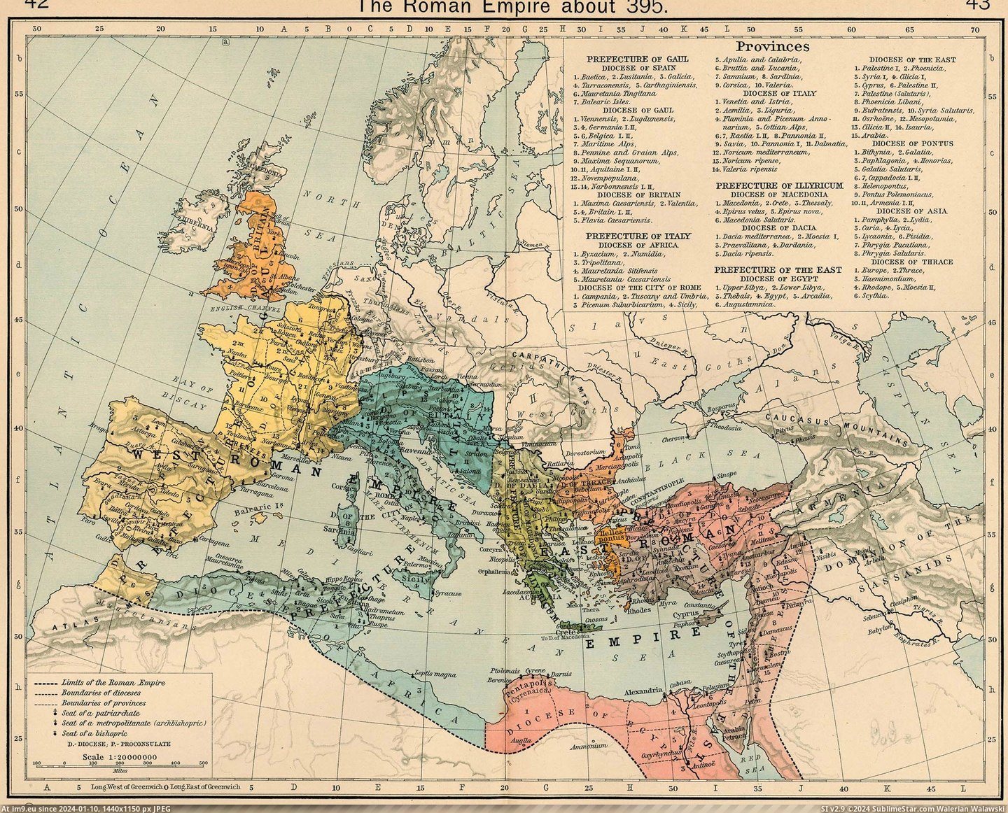 #Historical #Roman #Atlas #Empire [Mapporn] Roman Empire at 395 CE, from 'The Historical Atlas', 1911 - [2316x1861] Pic. (Image of album My r/MAPS favs))