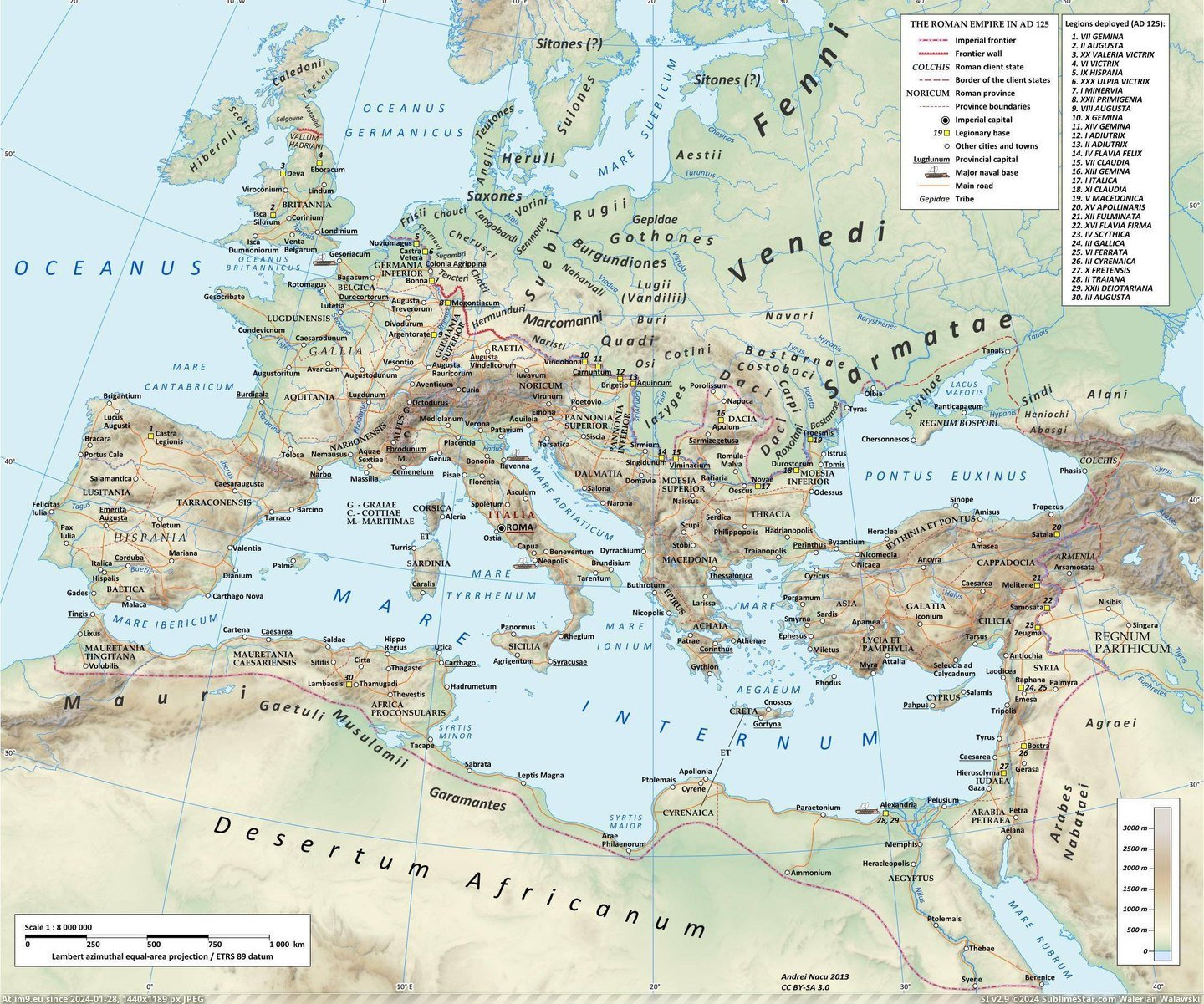 #Empire #Legion #Deployment #Roman [Mapporn] Roman Empire's Legion Deployment 125 AD [2186  Pic. (Bild von album My r/MAPS favs))