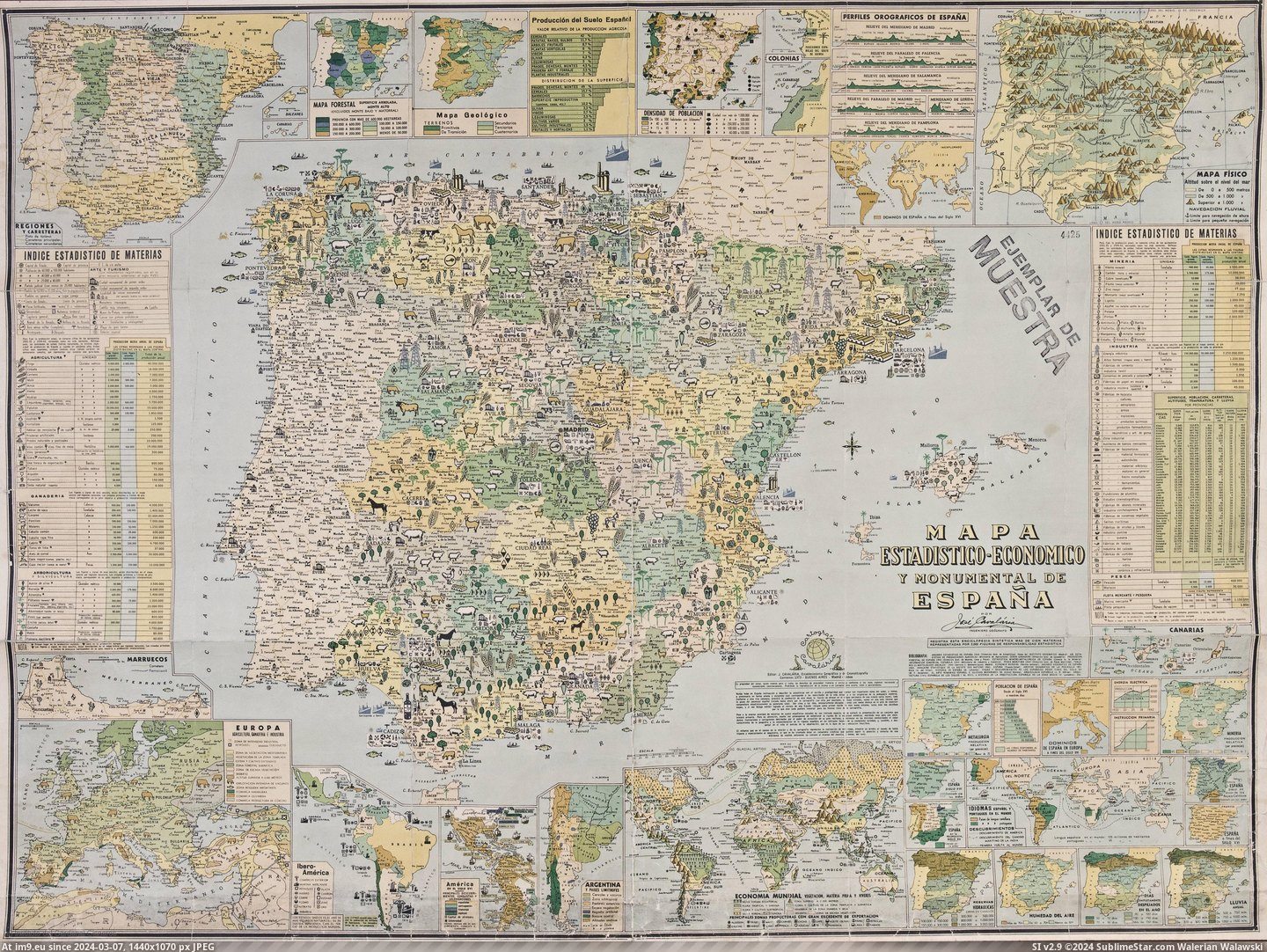 #Map #Spain #School [Mapporn] School map of Spain (1943) [5954x4438] Pic. (Image of album My r/MAPS favs))