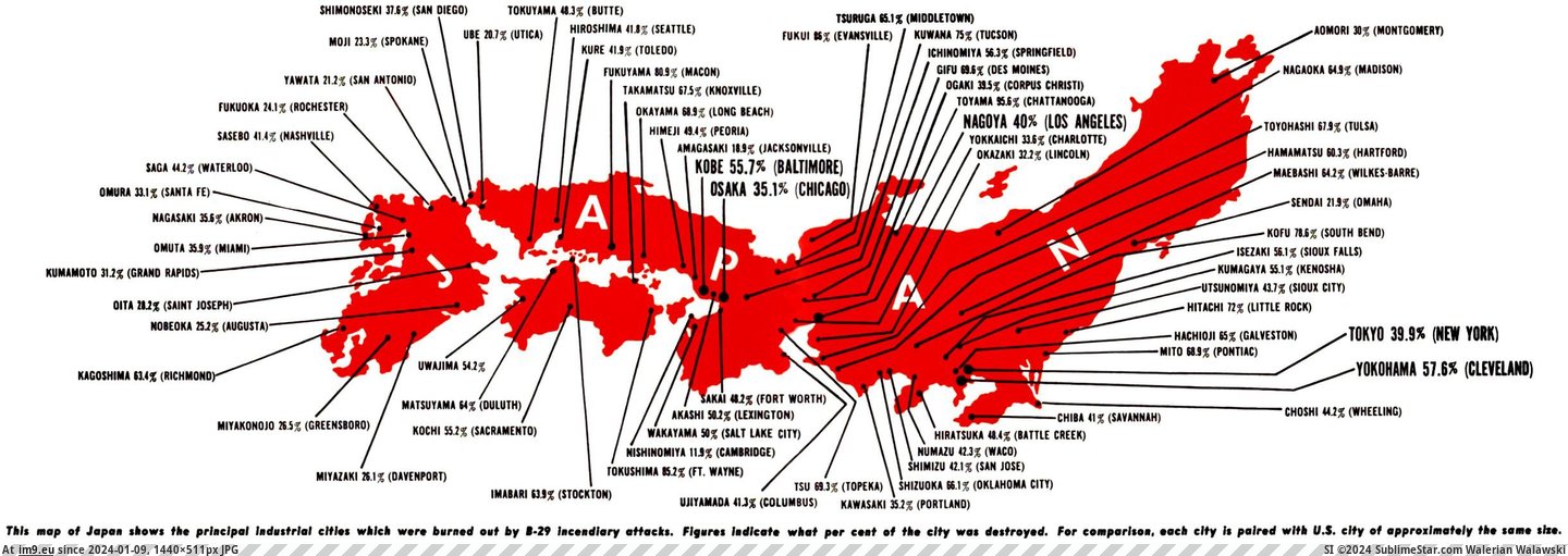 #World #American #Campaign #Japan #War [Mapporn] The American bombing campaign against Japan during World War 2 [2443x846] Pic. (Image of album My r/MAPS favs))