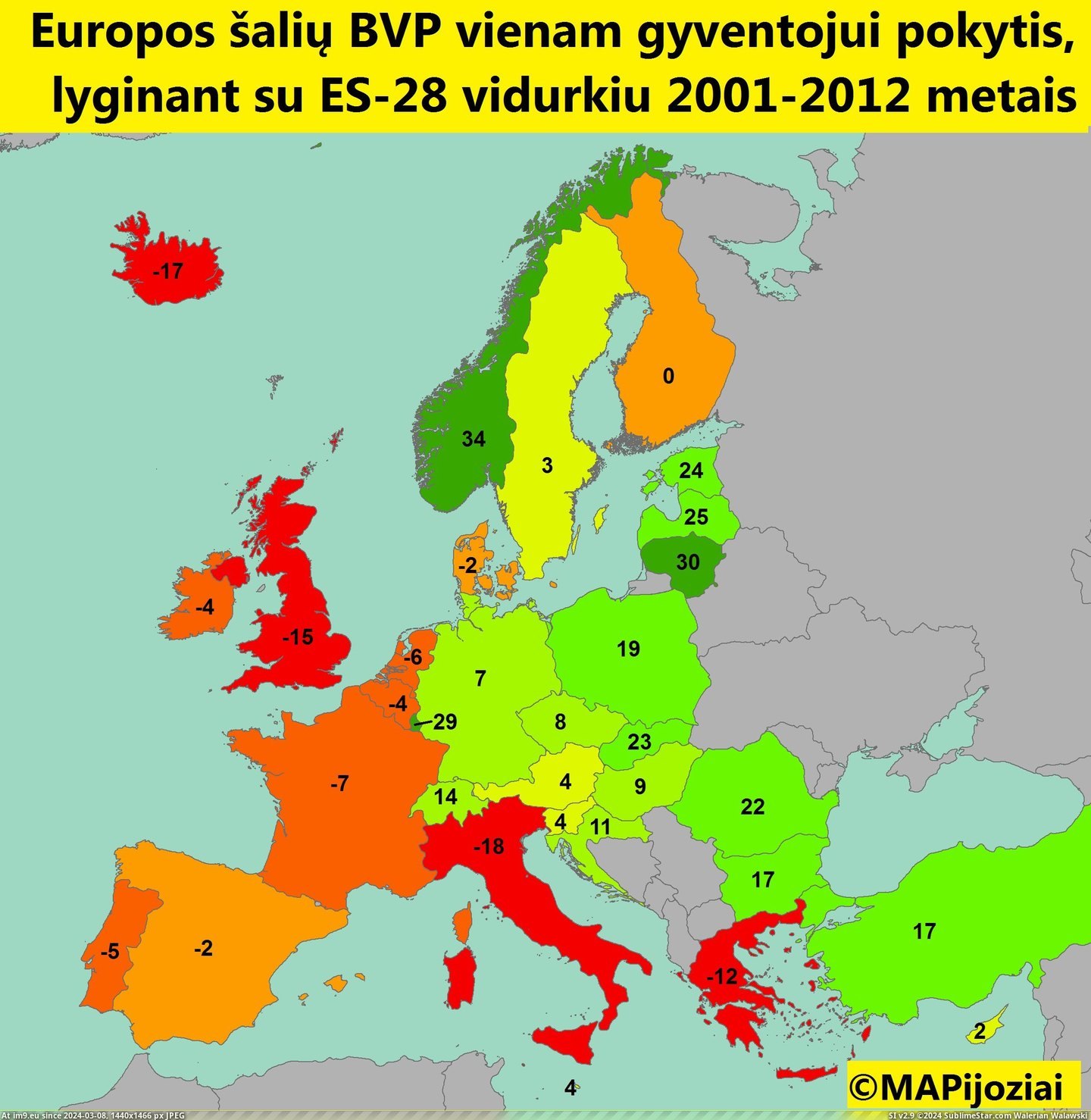 #Europe #Change #Average #Per #Relation #Gdp #Capita #Period [Mapporn] The change of GDP per capita in Europe in the period 2001-2012 in relation to the average of EU-28 [2391x2447] Pic. (Bild von album My r/MAPS favs))