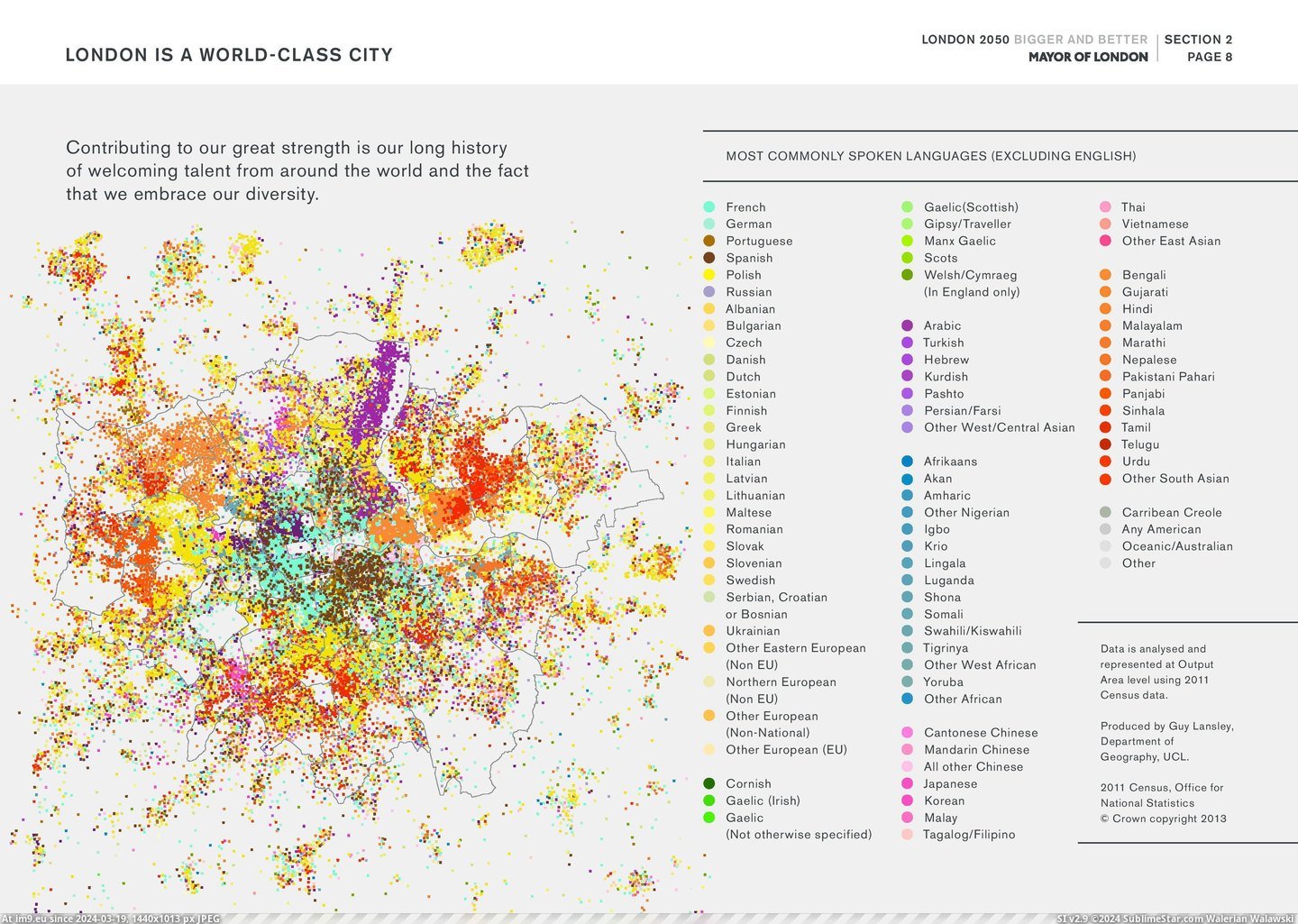 #London #English #Commonly #Languages #Spoken [Mapporn] The most commonly-spoken languages in London (other than English) [3508 × 2480] Pic. (Obraz z album My r/MAPS favs))