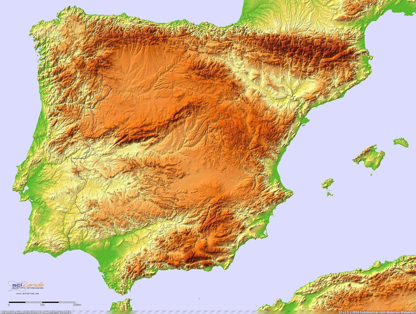 #Map #Topographic #Iberian #Peninsula [Mapporn] Topographic hillshade map of the Iberian Peninsula [2499x1878] Pic. (Image of album My r/MAPS favs))