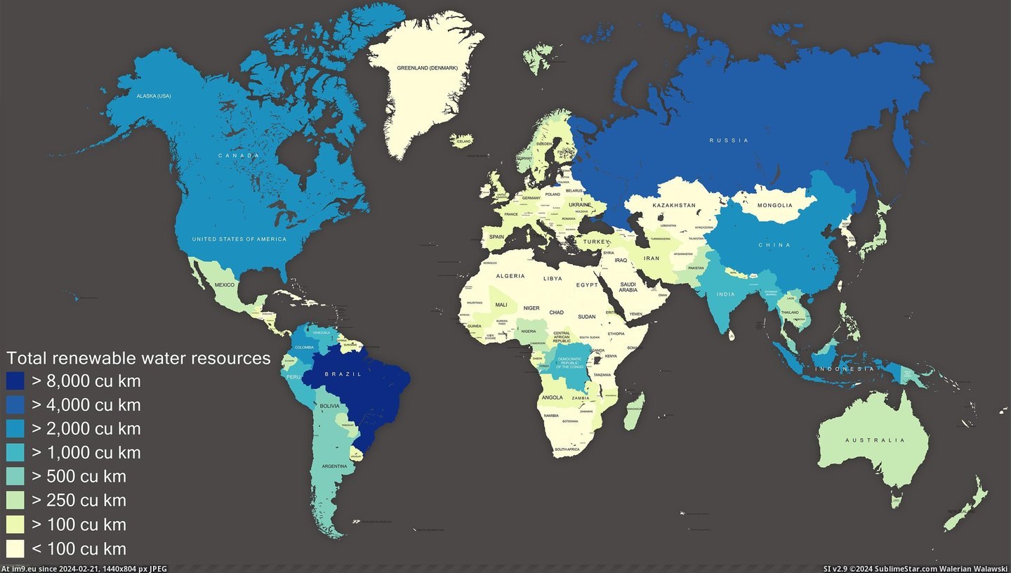 #Water #3000x1688 #Total [Mapporn]  Total Renewable Water Resources [3000x1688] Pic. (Изображение из альбом My r/MAPS favs))