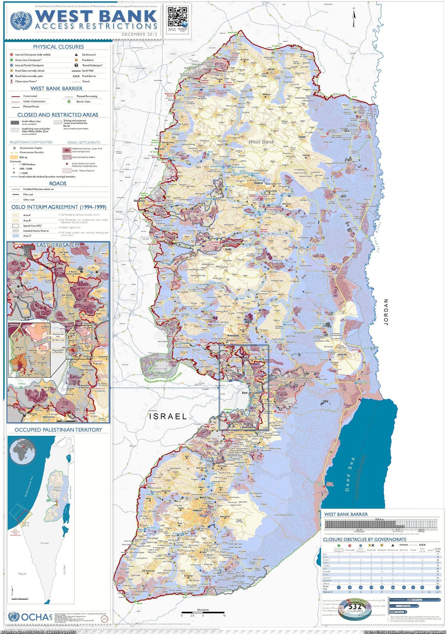 #West #Bank #Restrictions #Access [Mapporn] West Bank Access Restrictions (December 2012) [4967x7022] Pic. (Obraz z album My r/MAPS favs))
