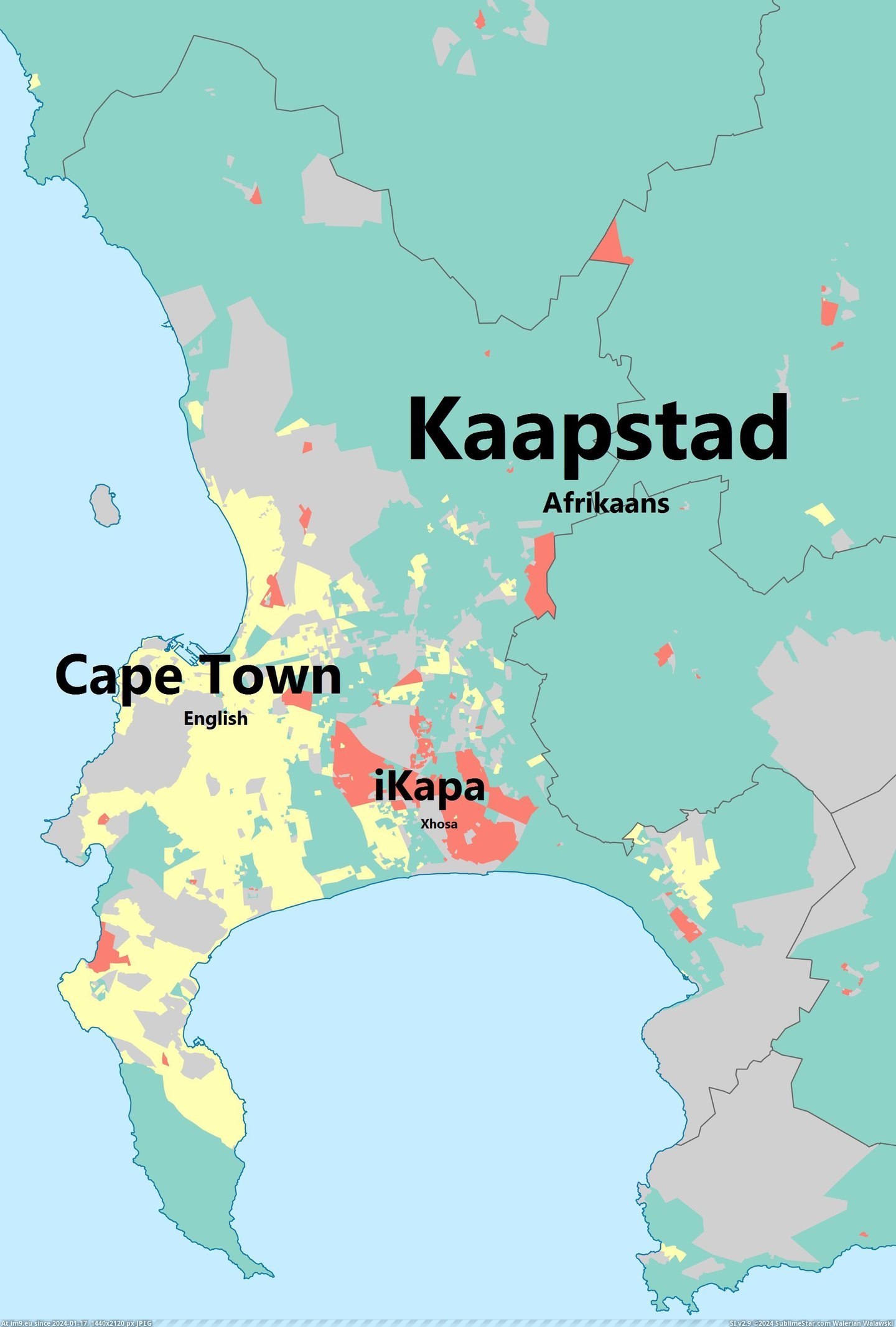 [Mapporn] What Capetonians call Cape Town [2000x2967] (in My r/MAPS favs)