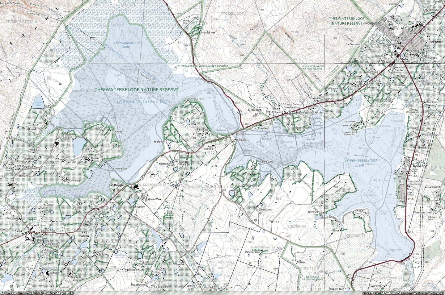 #Old #Map #Beneath #Reservoir #Lies #Dam [Mapporn] What lies beneath Theewaterskloof Dam: blending a contemporary map of the reservoir with an old map from before the da Pic. (Image of album My r/MAPS favs))