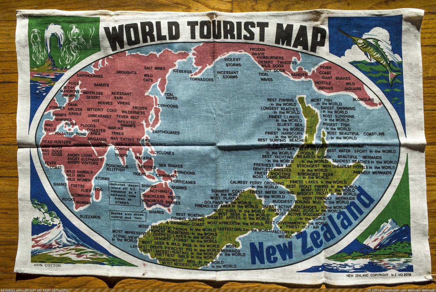 #World #Map #4928x3264 #Zealand #Perspective [Mapporn] World Tourism Map, New Zealand's perspective [4928x3264] Pic. (Bild von album My r/MAPS favs))