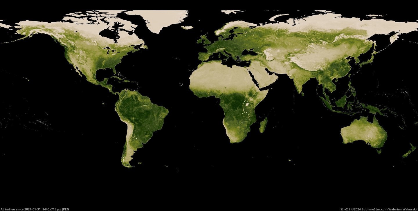 #World #Vegetation #Nasa [Mapporn] World Vegetation as of April 2014 by NASA [3600 x 1800] Pic. (Image of album My r/MAPS favs))