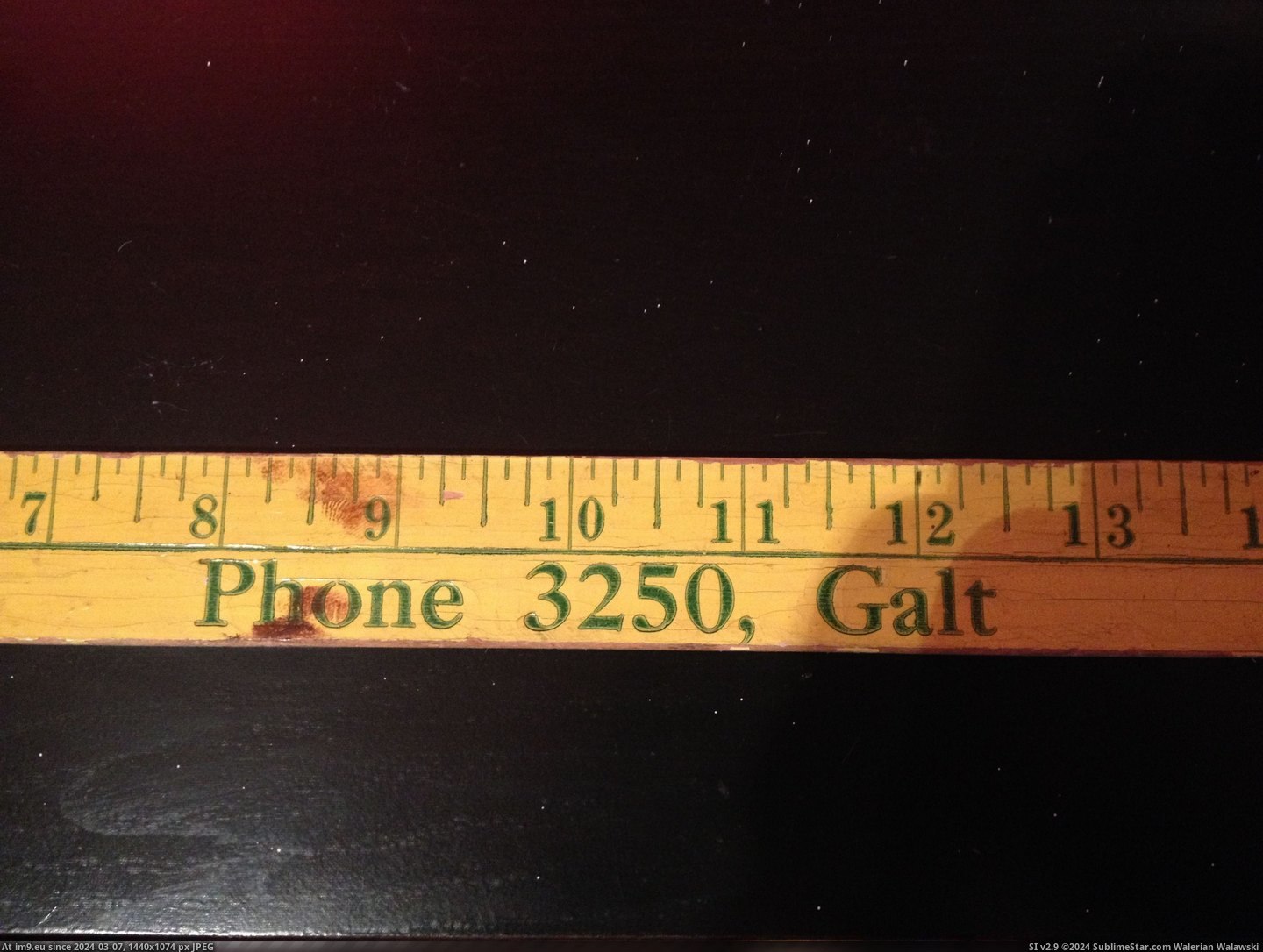 #Phone #Digit #Yardstick #Number [Mildlyinteresting] Found a yardstick from 1909 with a 4 digit phone number on it Pic. (Image of album My r/MILDLYINTERESTING favs))